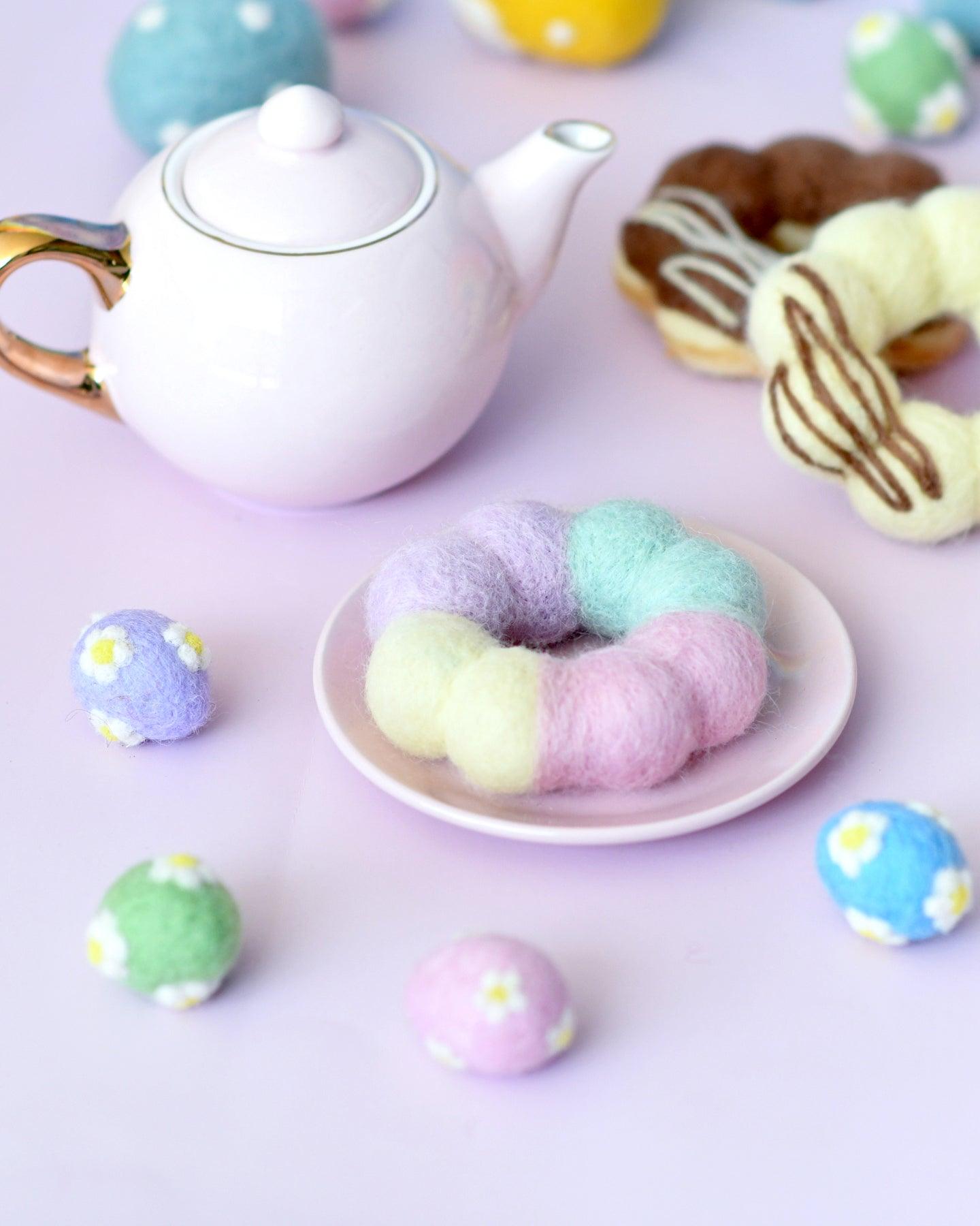 Felt Pastel Glaze Vanilla Pon De Ring Mochi Donut - Tara Treasures