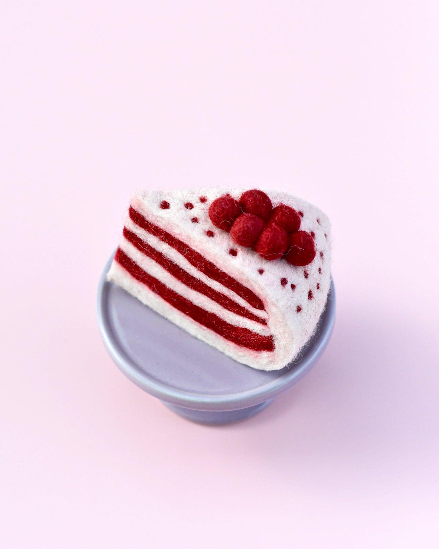 Felt Red Velvet Cake Slice - Tara Treasures