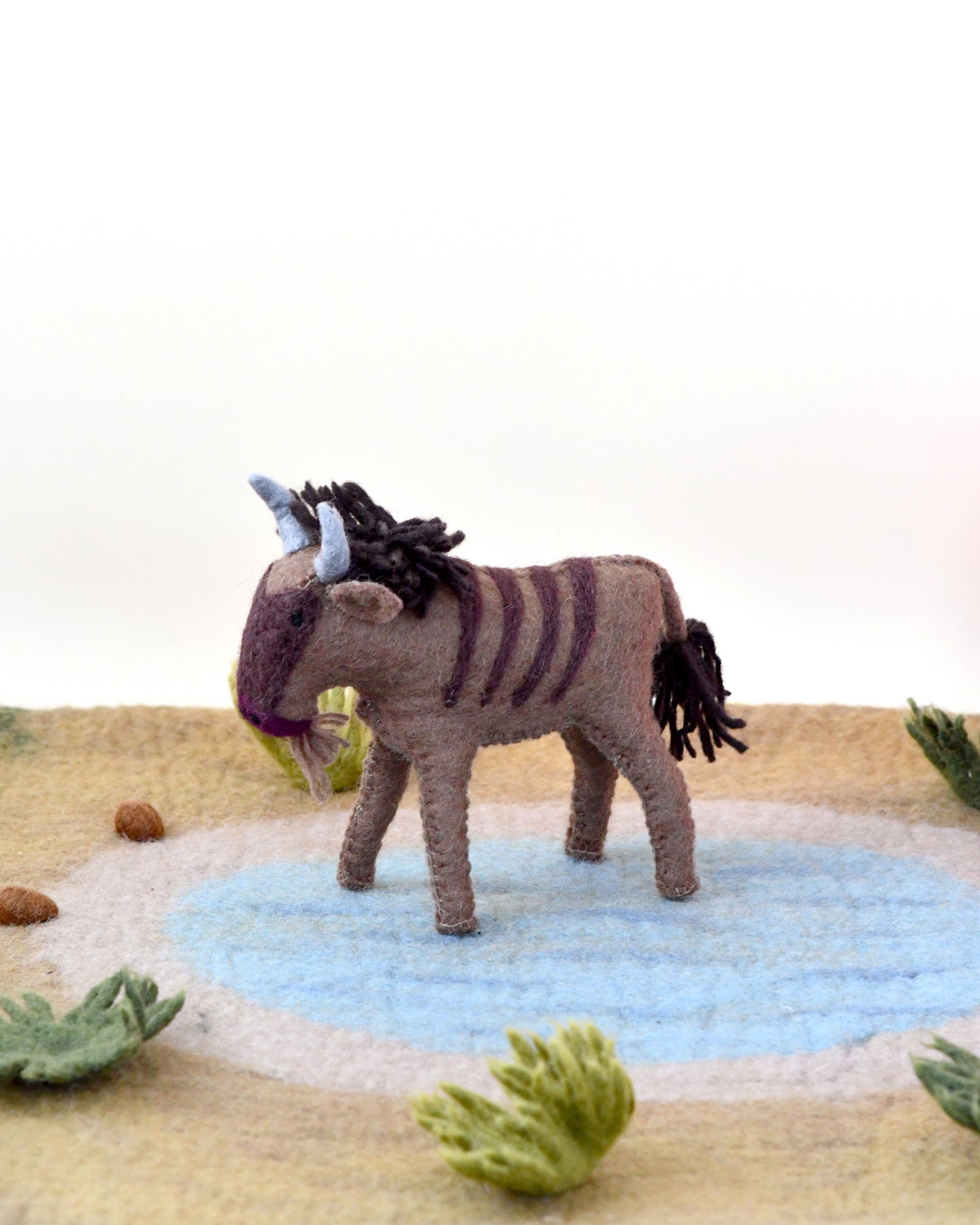 Felt Wildebeest Soft Toy for Safari Play