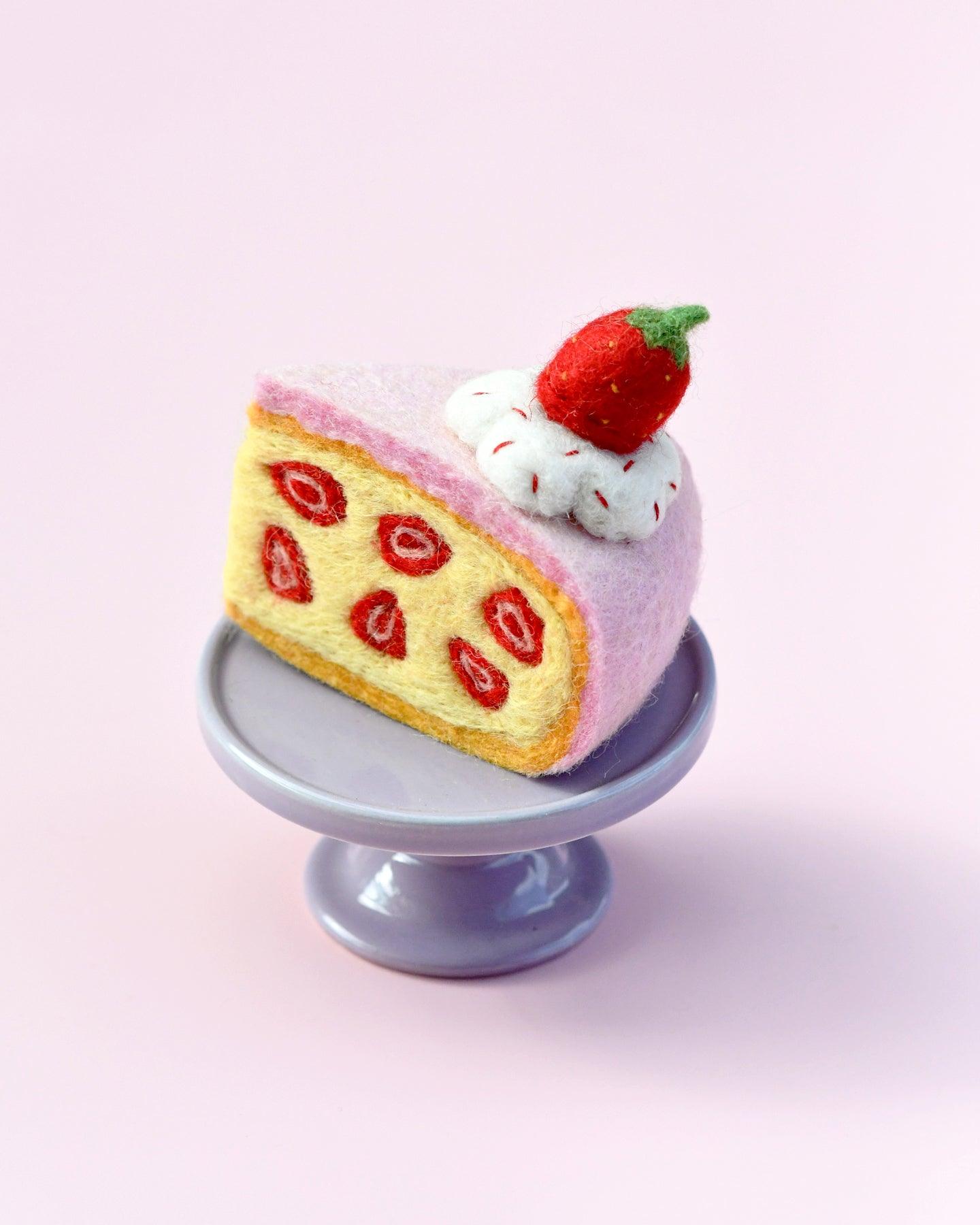 Felt Strawberry Torte Slice - Tara Treasures