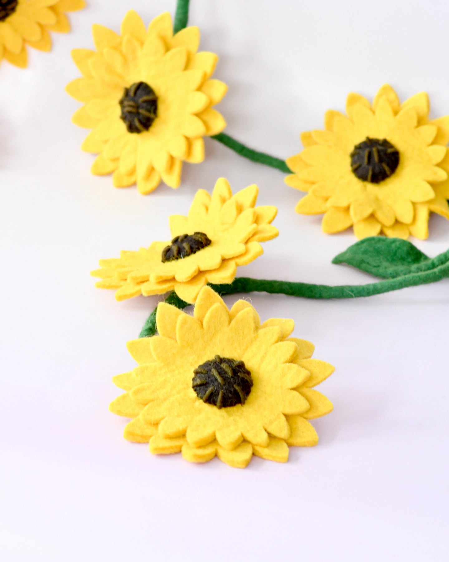 Felt Yellow Sunflower Garland 2.4m