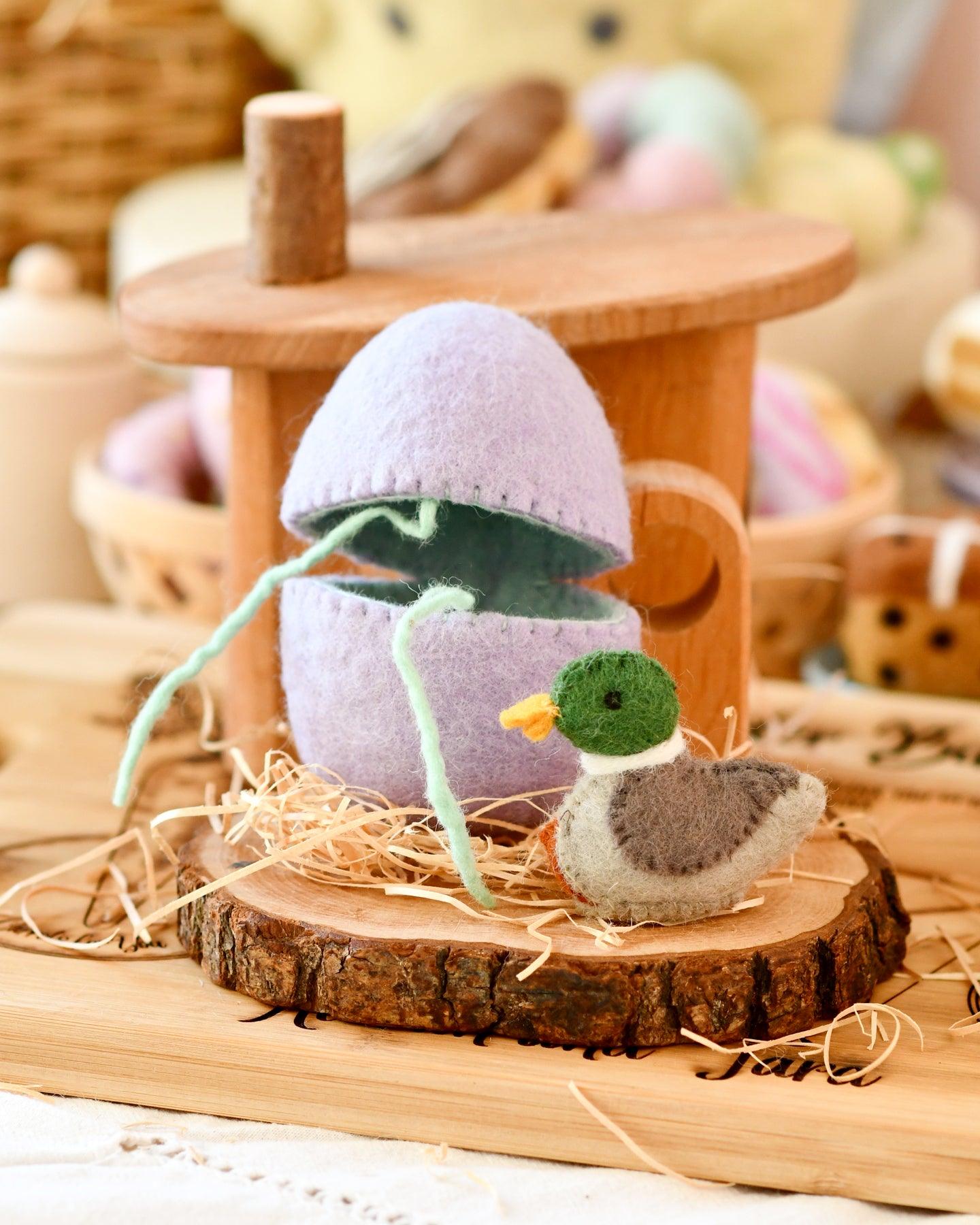 Felt Surprise Egg with Duck Inside - Tara Treasures
