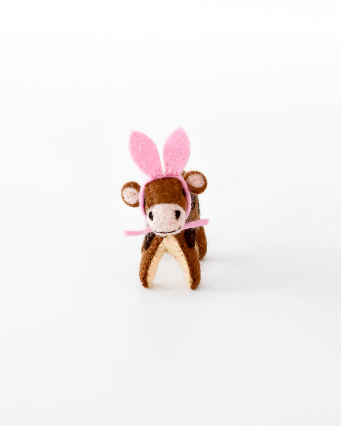 Felt Brown Spotted Cow Toy with Headband