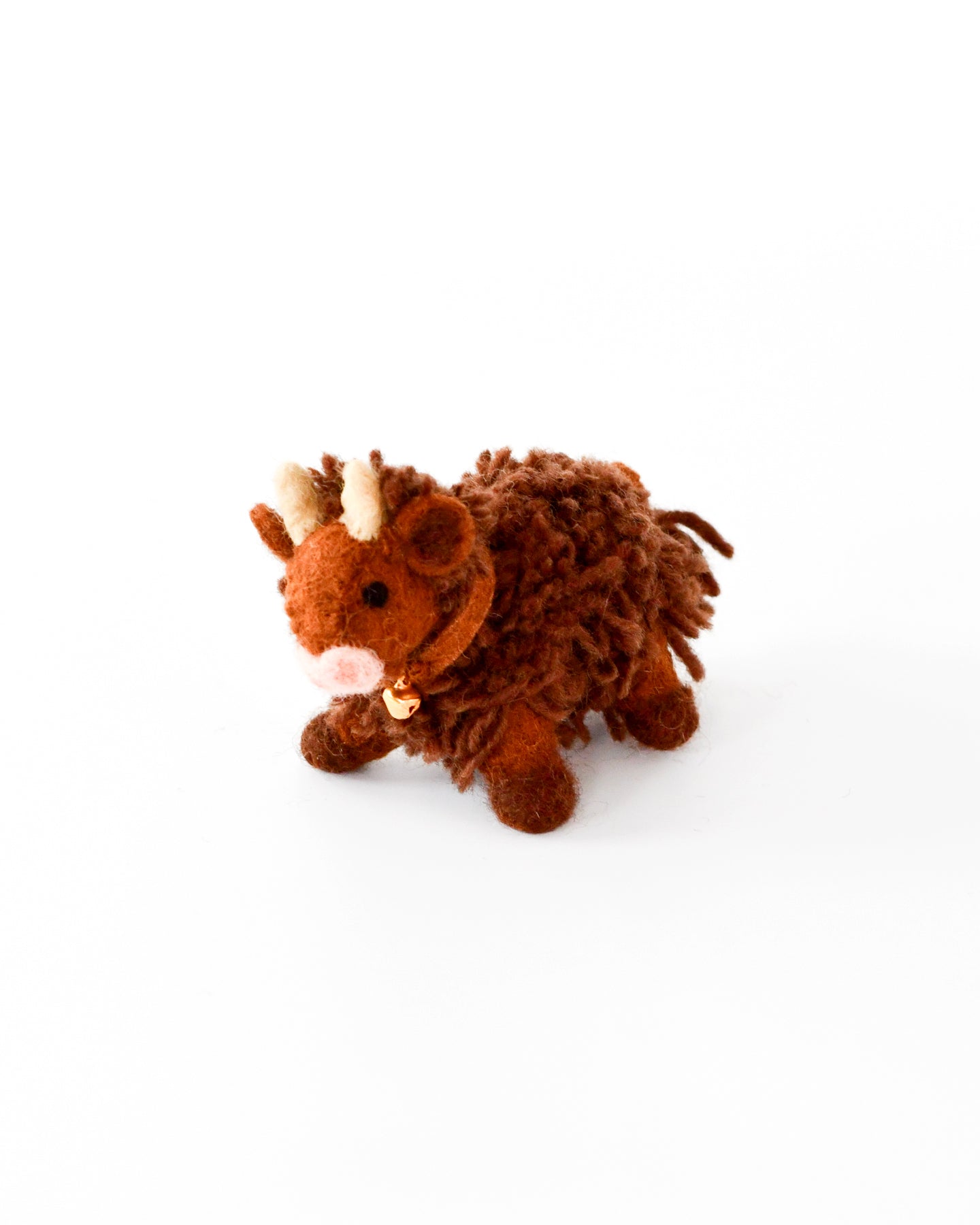 Felt Highland Cow Toy - Dark Brown