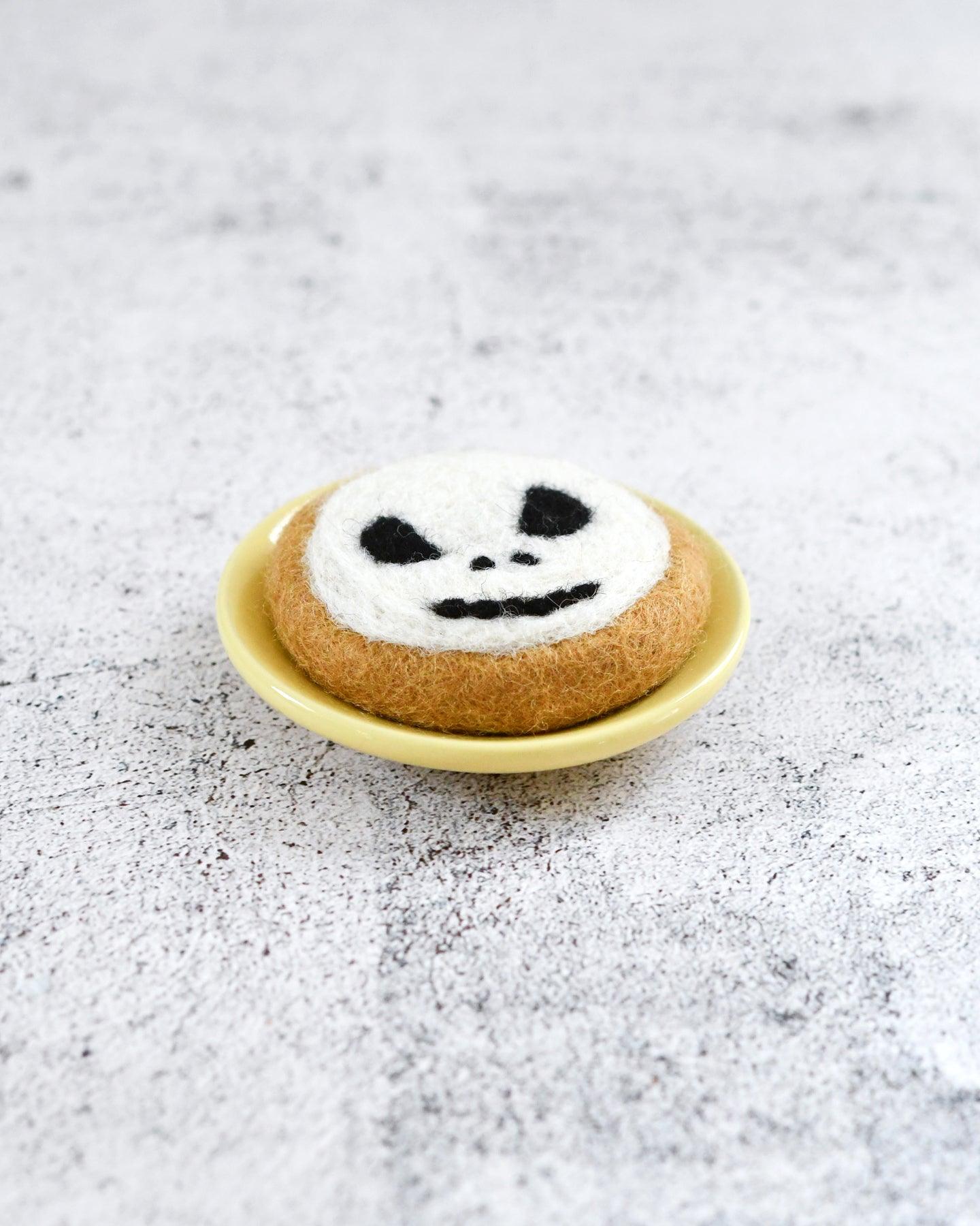Felt Halloween Angry Skull Cookie