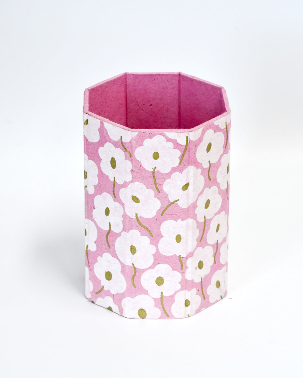 Pink Floral Lokta Sustainable Paper Vase