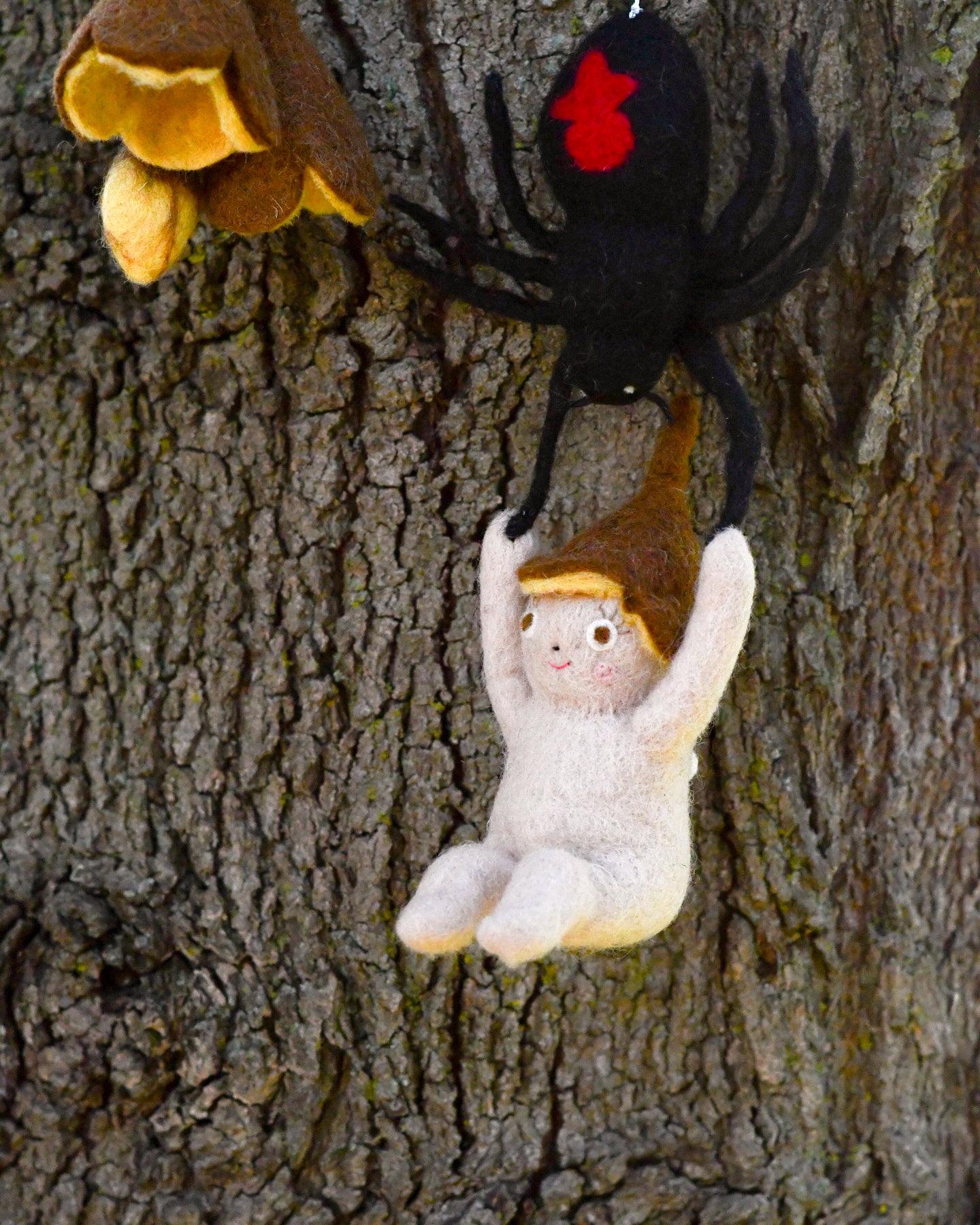 May Gibbs x Tara Treasures  - Boronia Baby with Red Back Spider Hanging