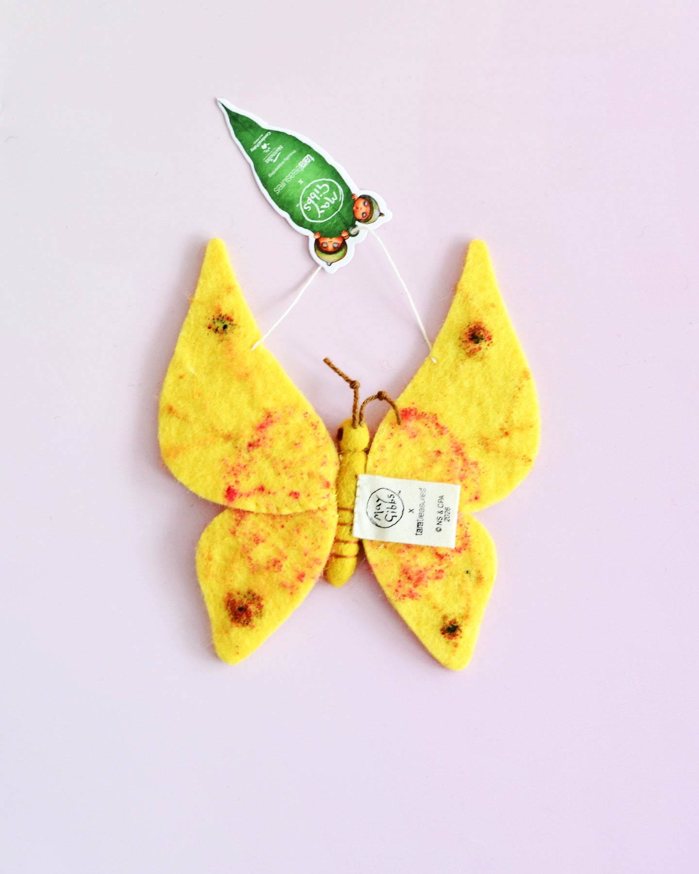May Gibbs Gumnut Babies, Yellow Butterfly Ornament