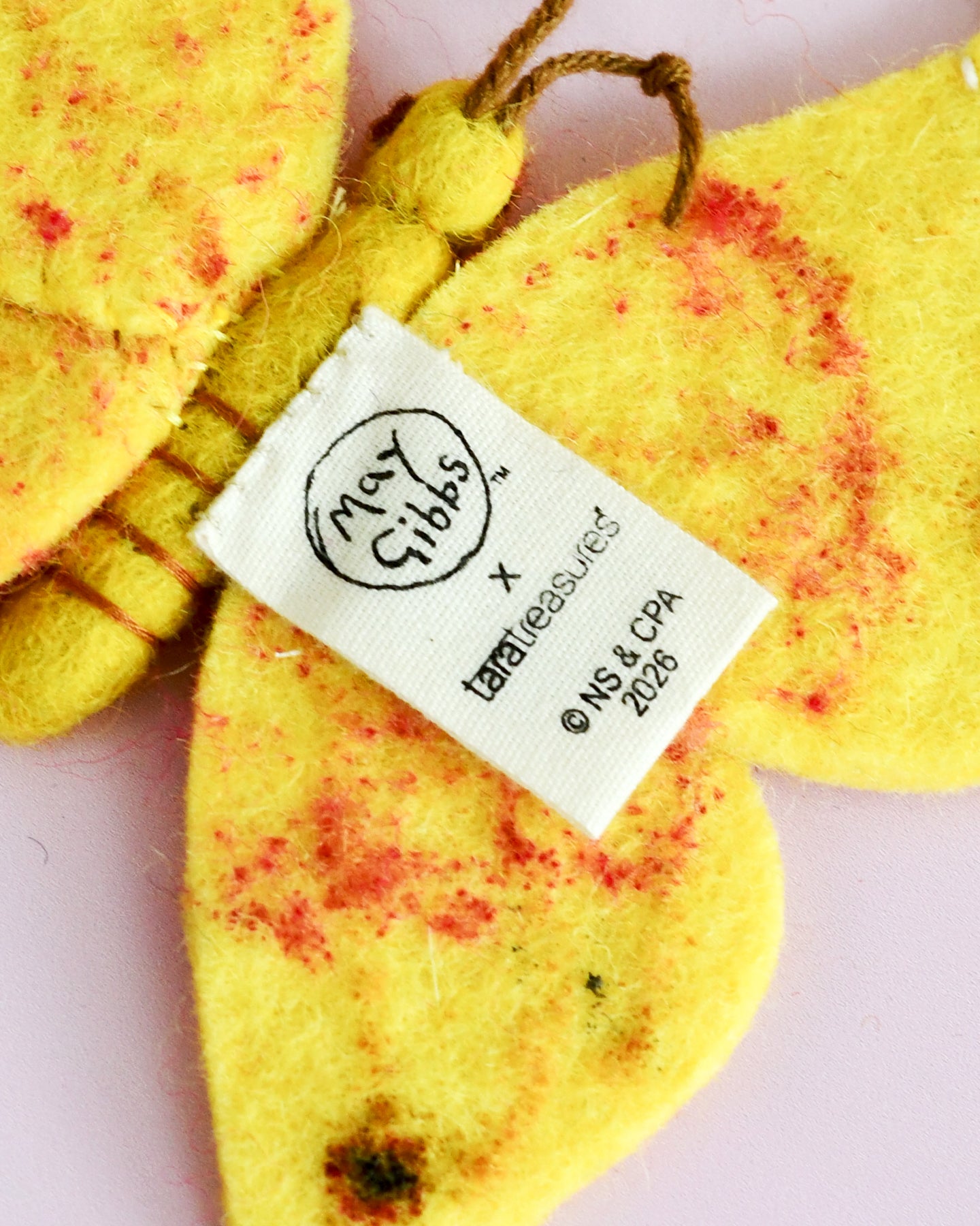 May Gibbs Gumnut Babies, Yellow Butterfly Ornament