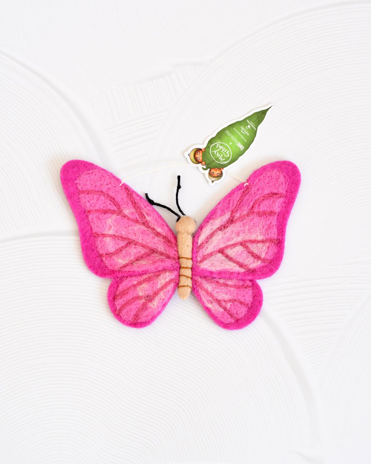 May Gibbs Gumnut Babies, Bright Pink Butterfly Ornament