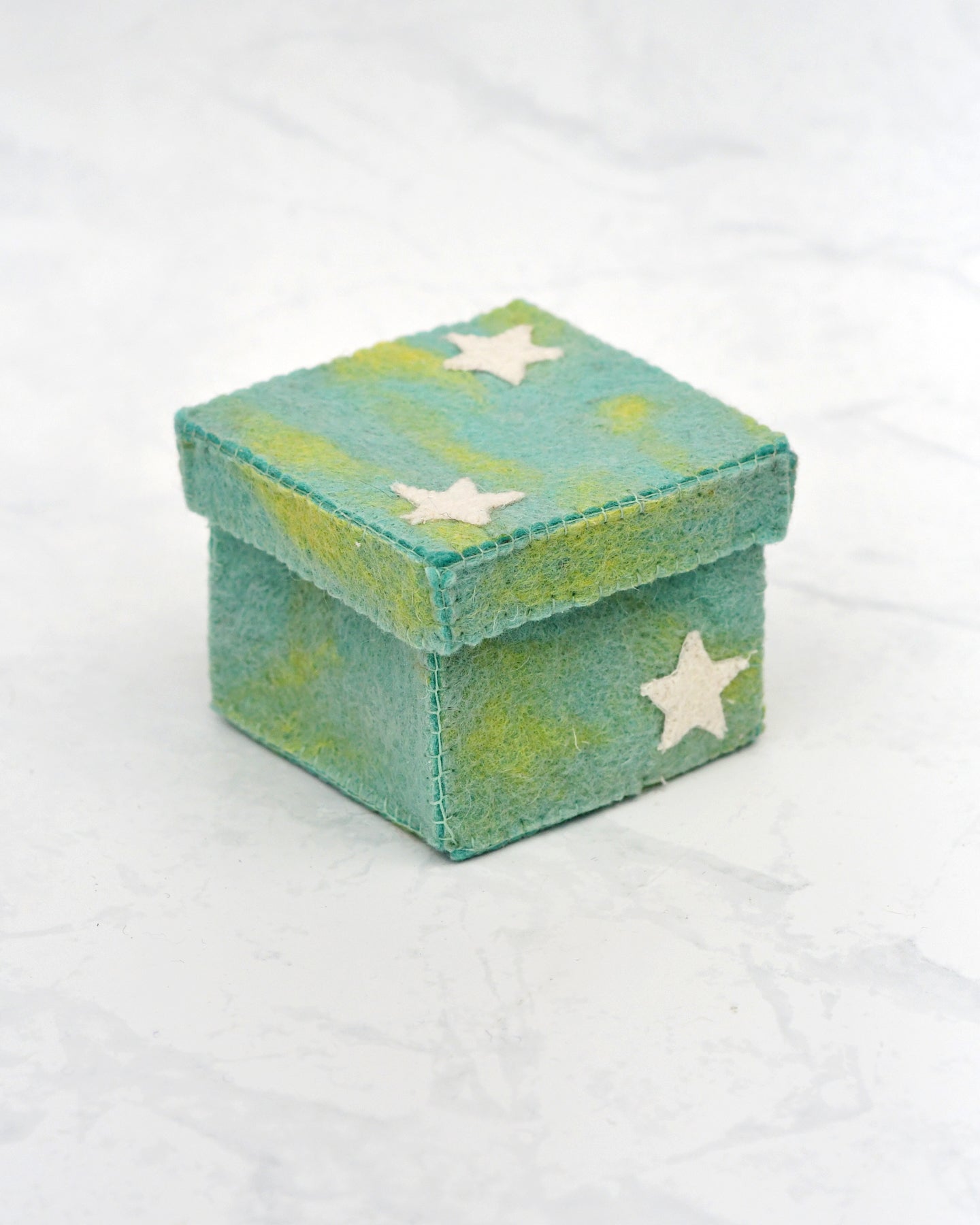 Felt Mint Blue Magic Box with Small Parts