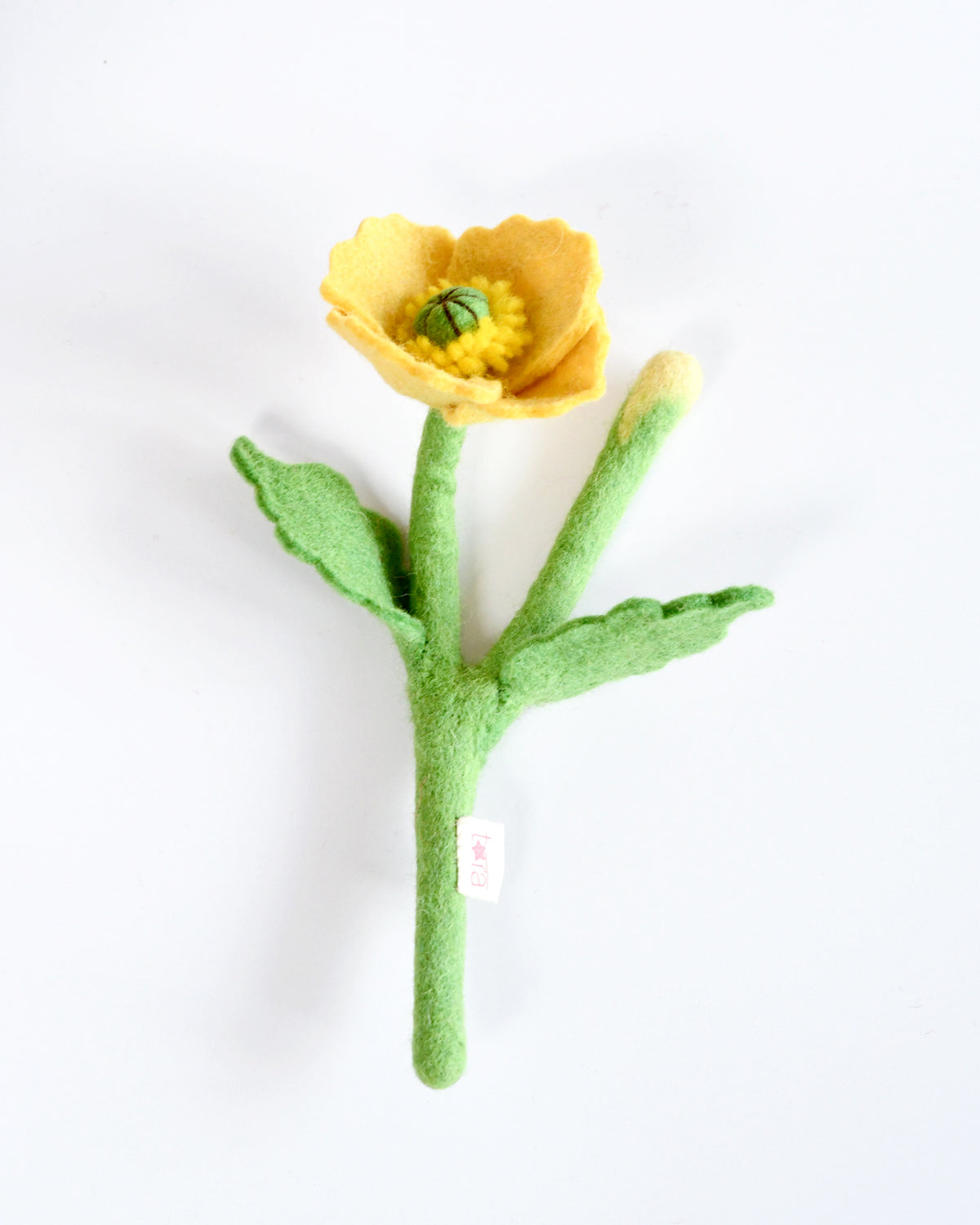 Felt Yellow Poppy Flower