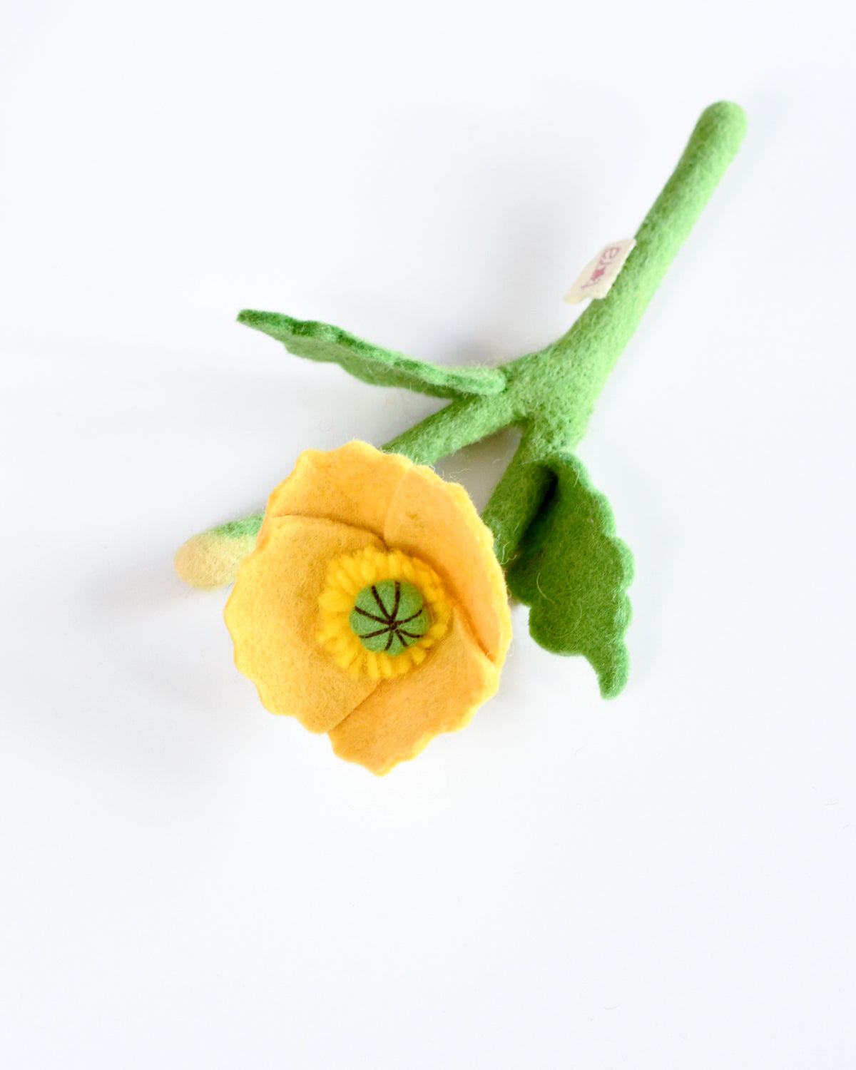 Felt Yellow Poppy Flower