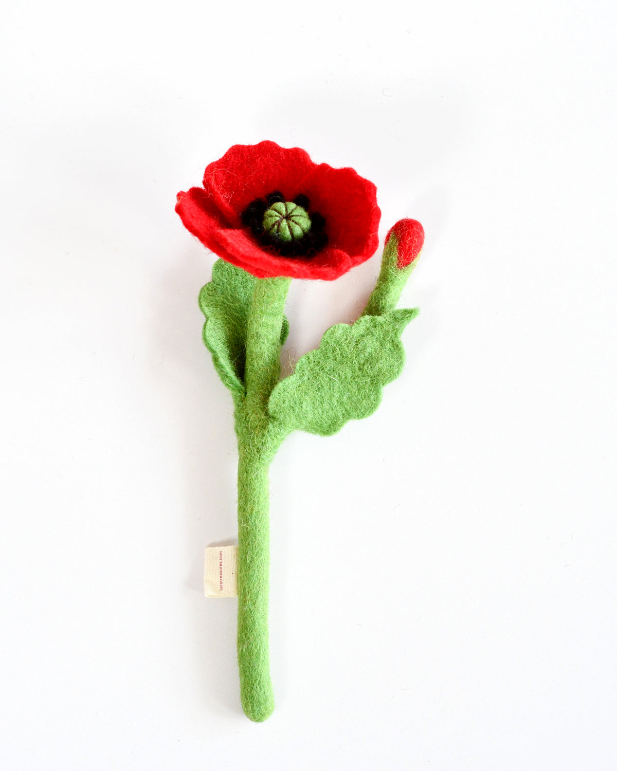 Felt Red Poppy Flower