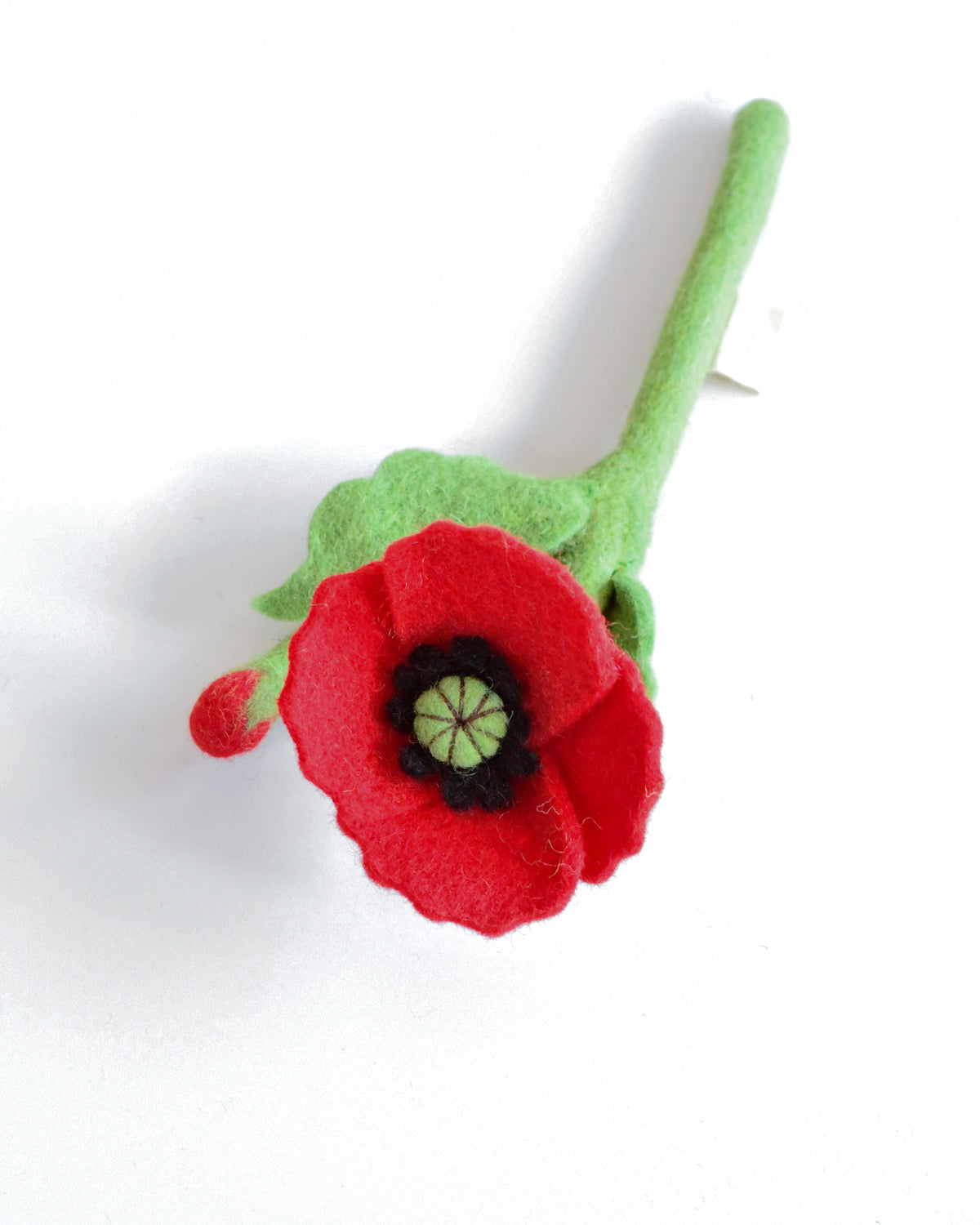 Felt Red Poppy Flower