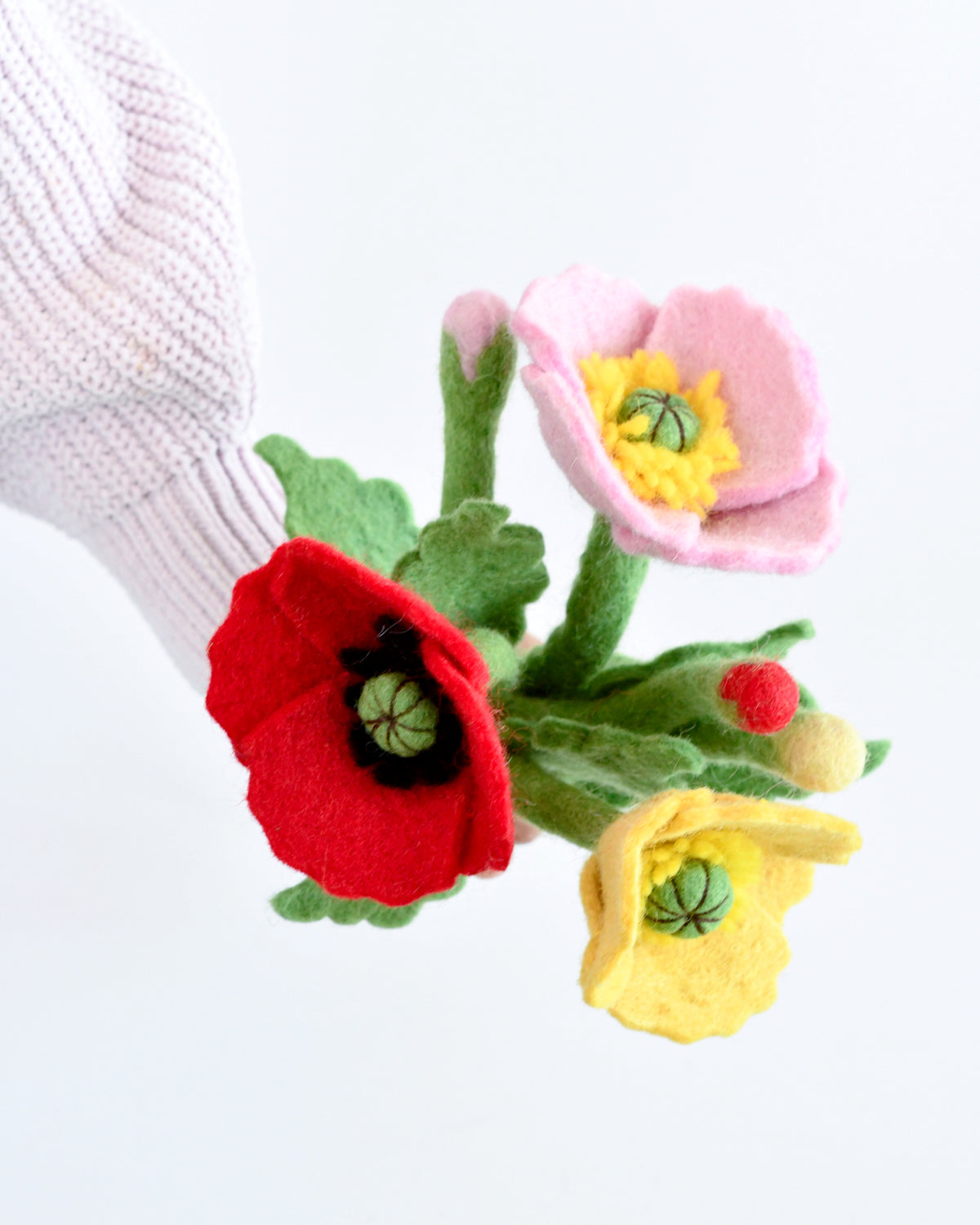 Felt Yellow Poppy Flower