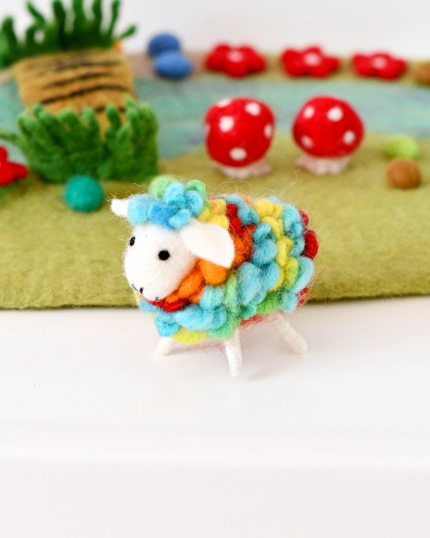 Felt Rainbow Sheep Toy