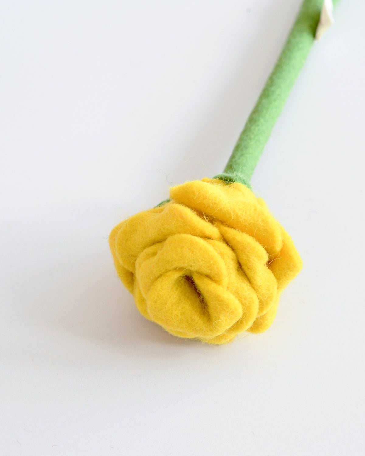 Felt Blooming Yellow Rose Flower