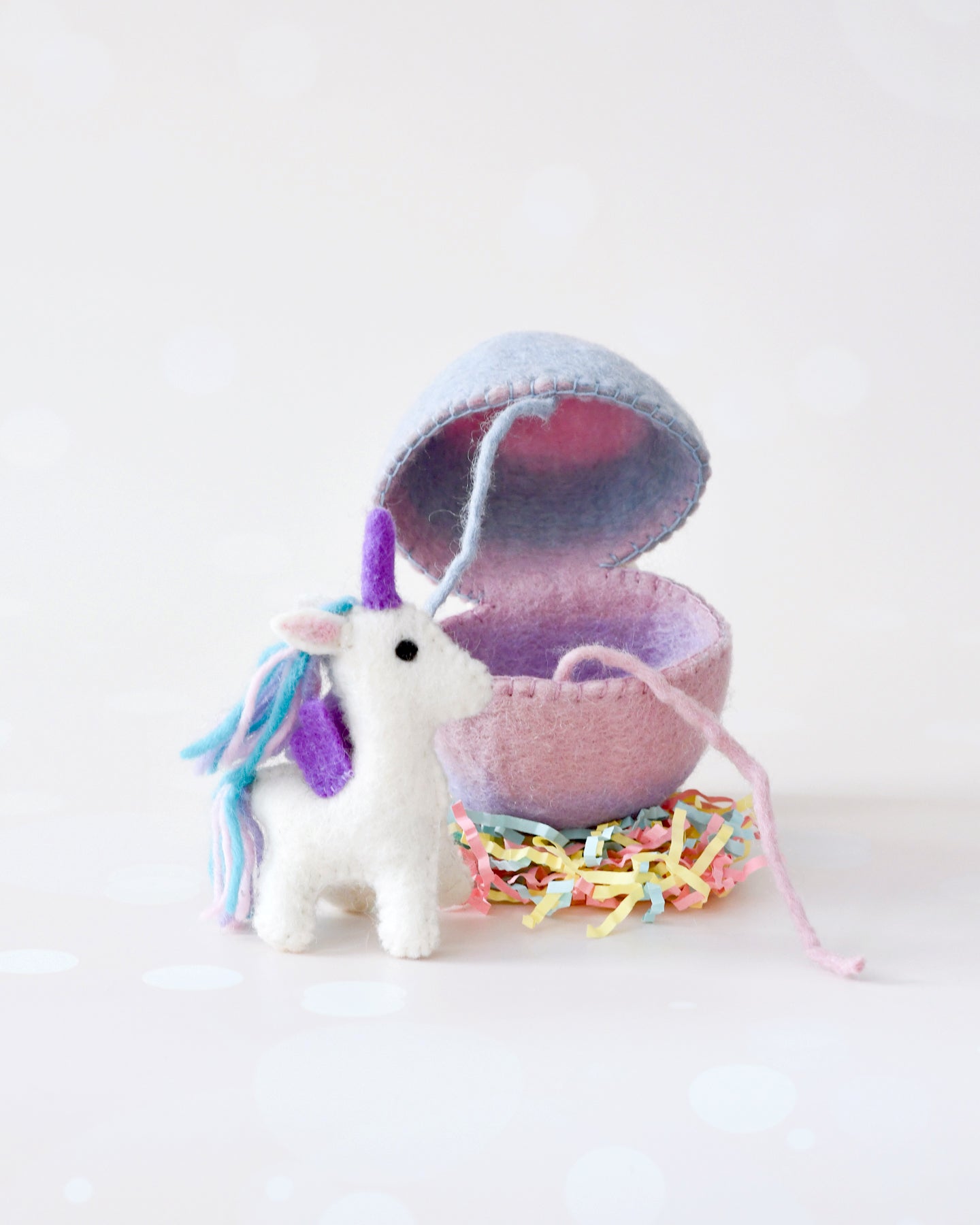 Felt Surprise Egg with Unicorn Inside