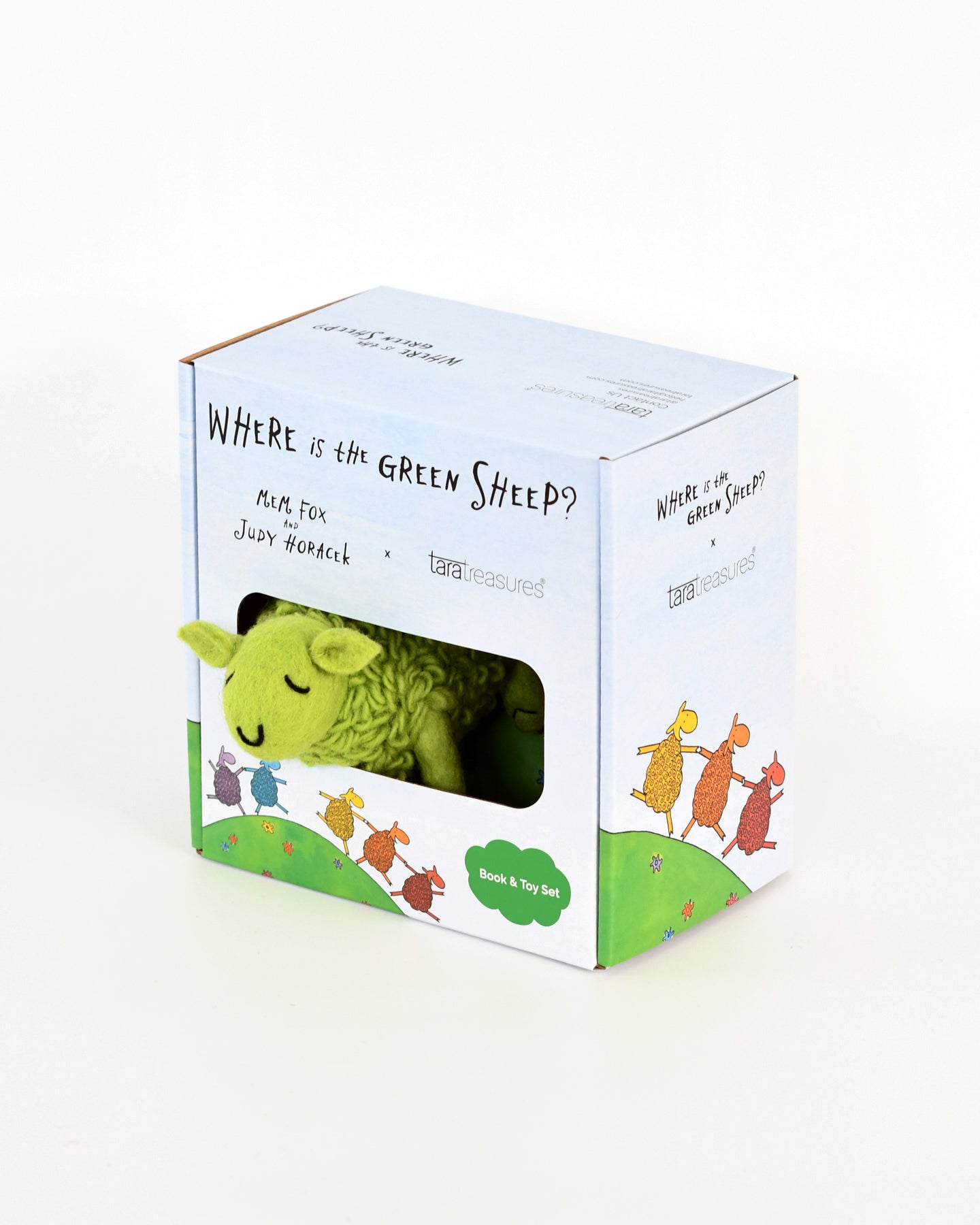 Where Is The Green Sheep? Large Green Sheep Toy and Book Set