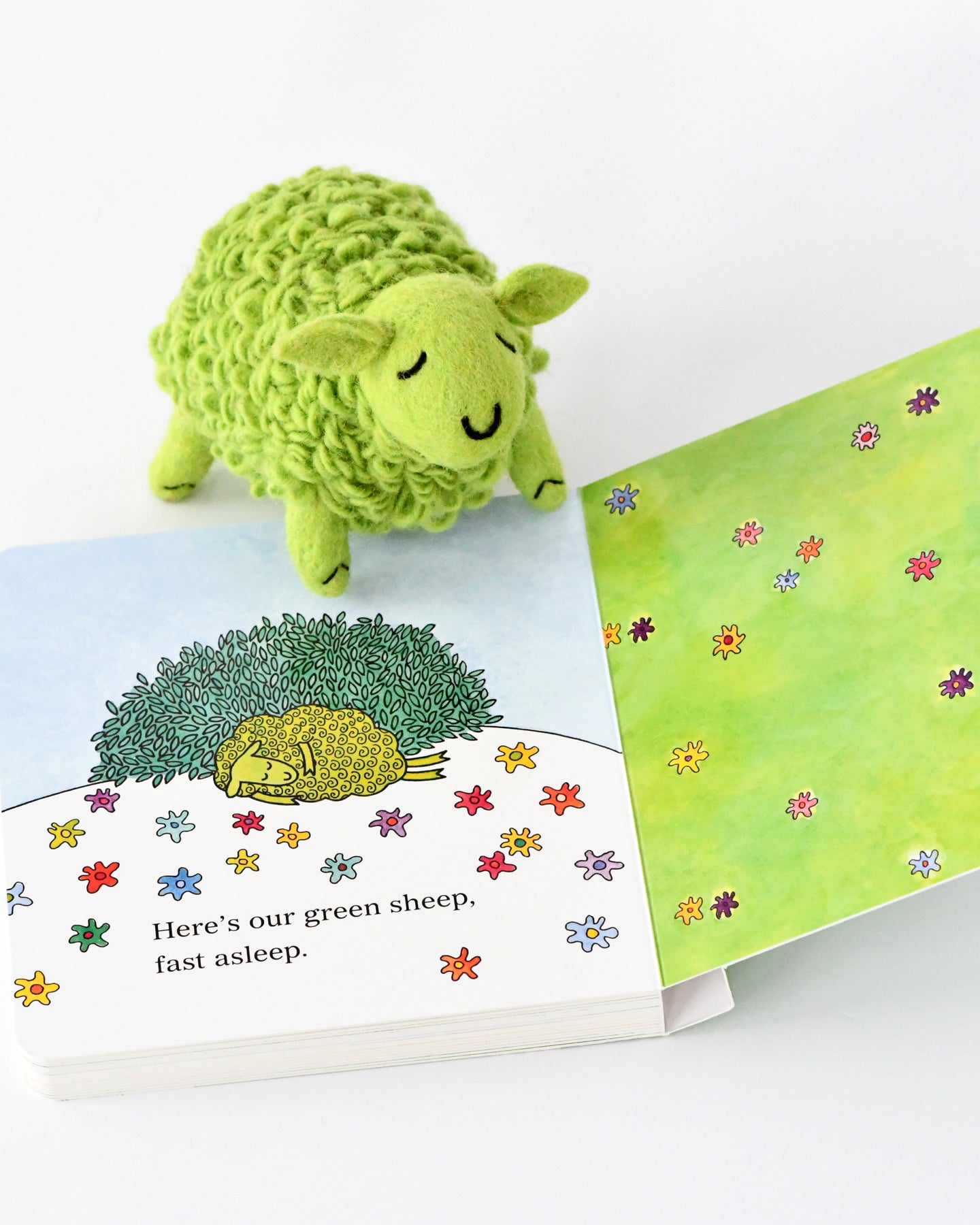 Where Is The Green Sheep? Large Green Sheep Toy and Book Set
