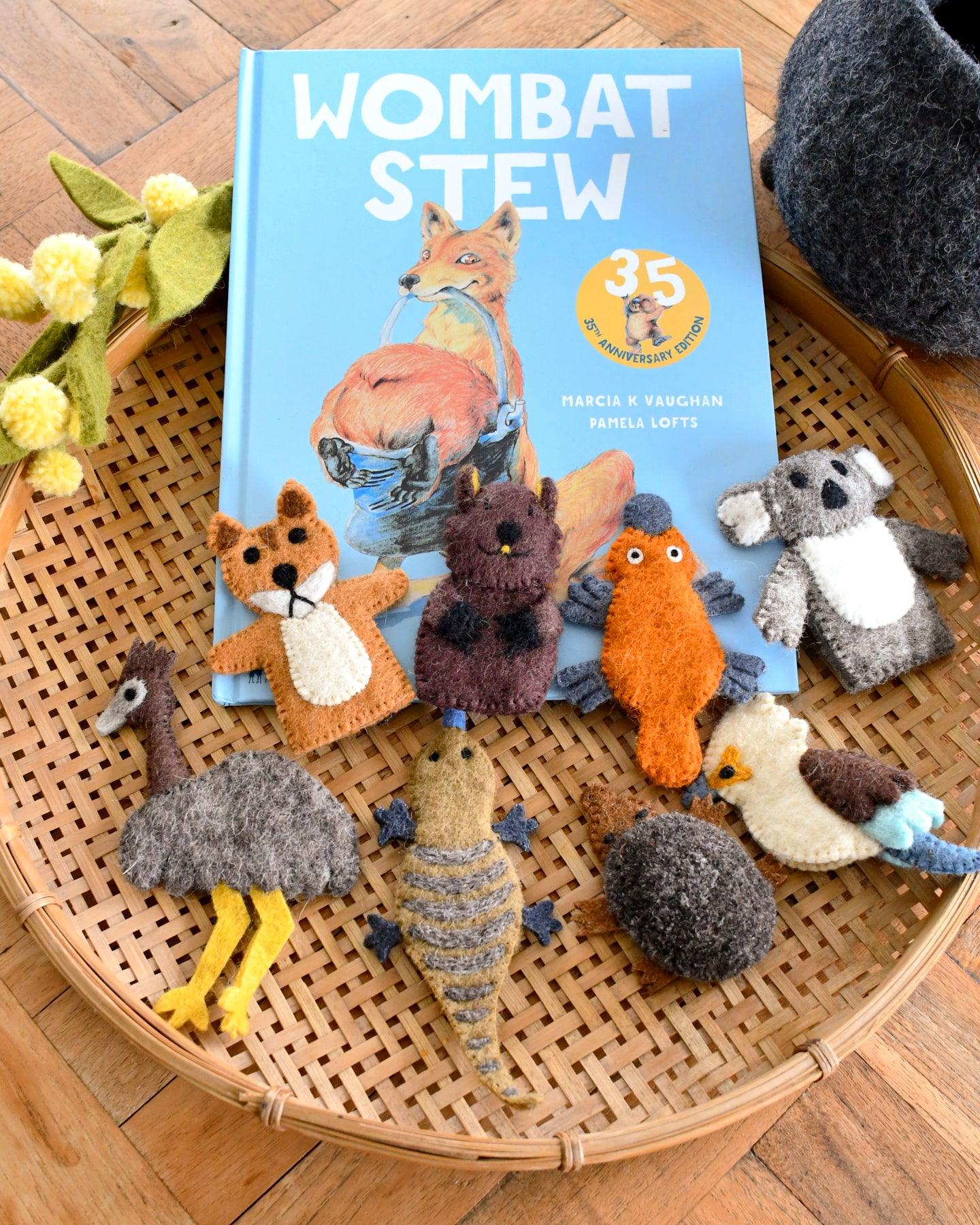 Finger Puppets Set for Wombat Stew Book - Tara Treasures