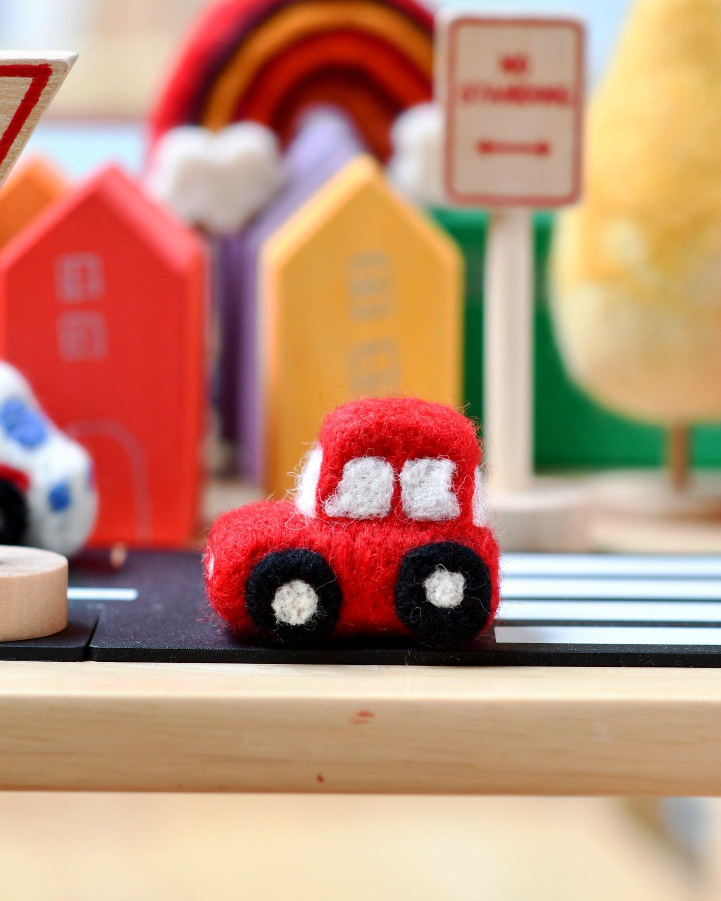 Felt Red Car Toy - Tara Treasures