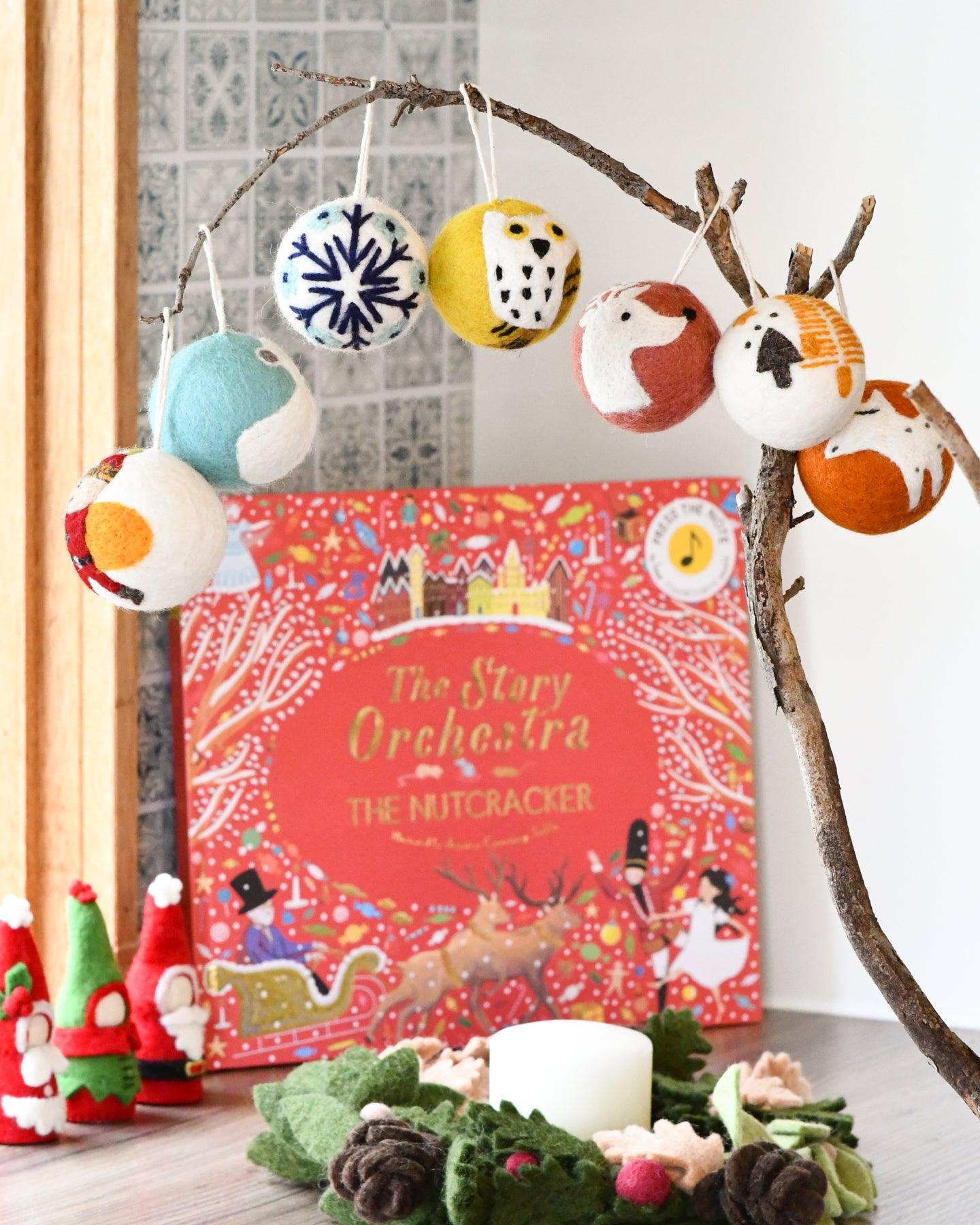 Felt Christmas Bauble Ornament - Owl - Tara Treasures