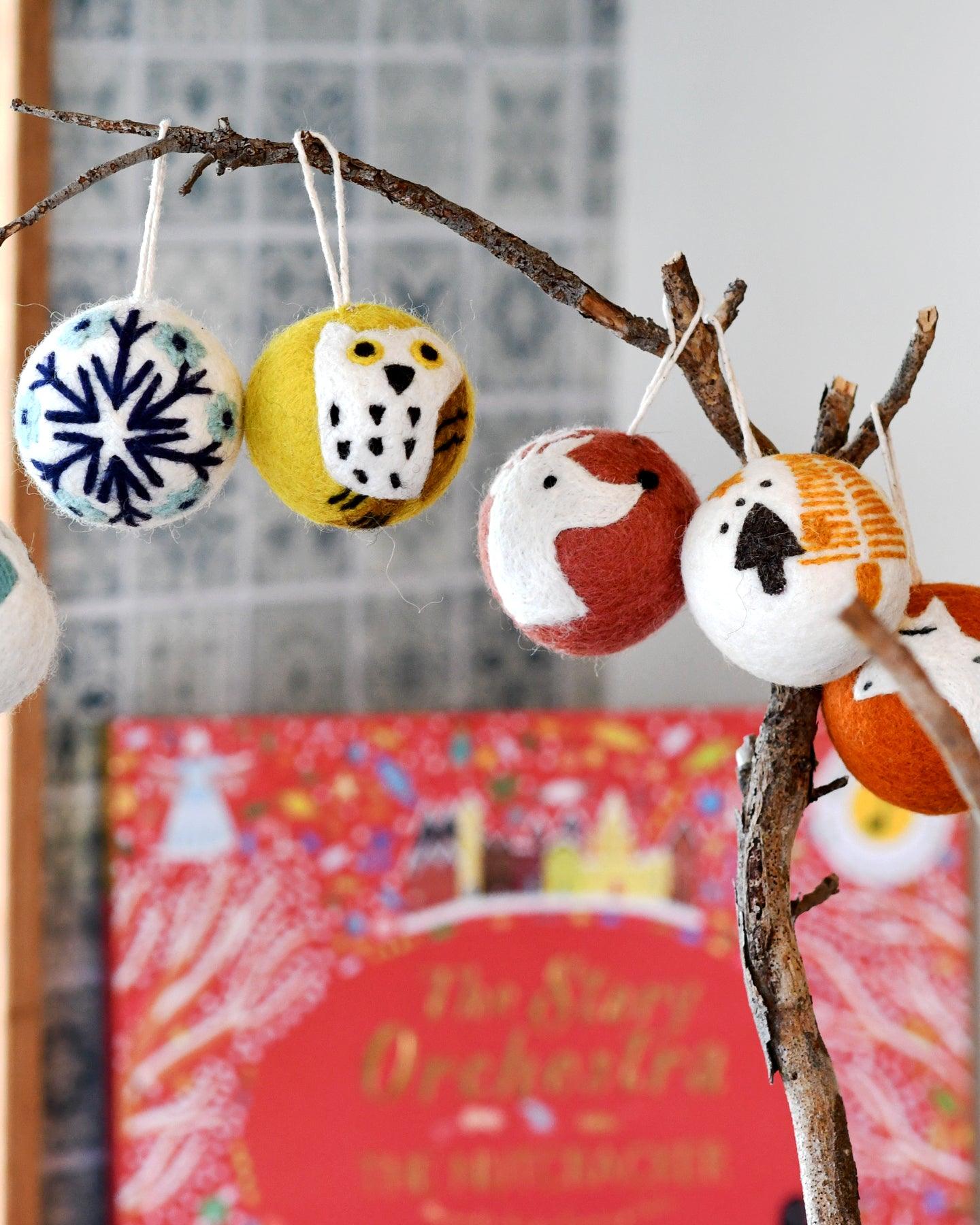 Felt Bauble Christmas Ornament - Snowflake - Tara Treasures