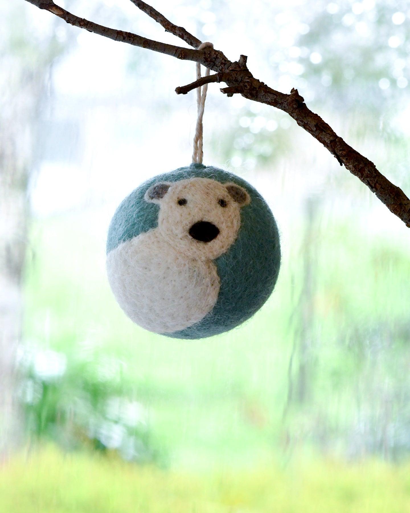 Felt Christmas Bauble Ornament - Polar Bear - Tara Treasures