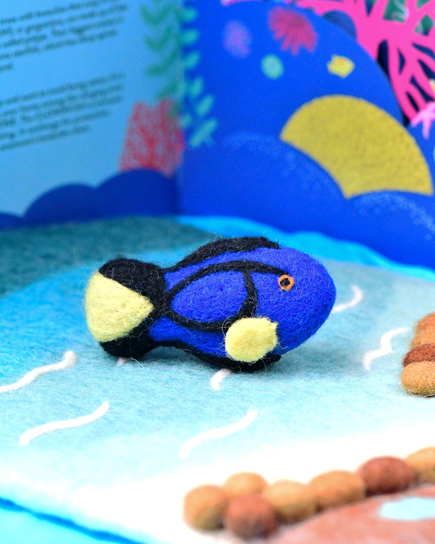 Felt Blue Tang Fish Toy (Coral Reef Fish) - Tara Treasures