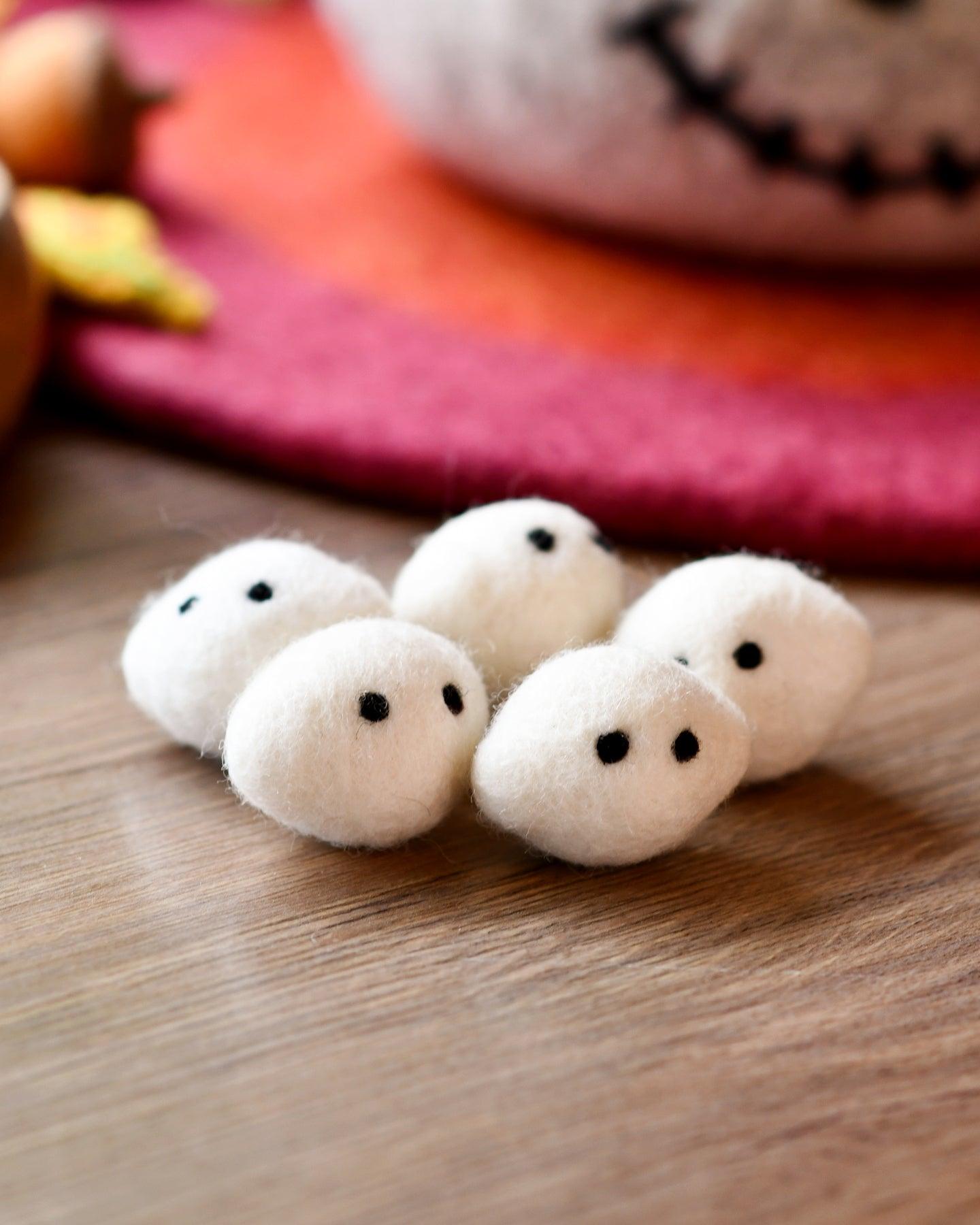 Felt Ghost Stones - Set of 5 Ghosts - Tara Treasures