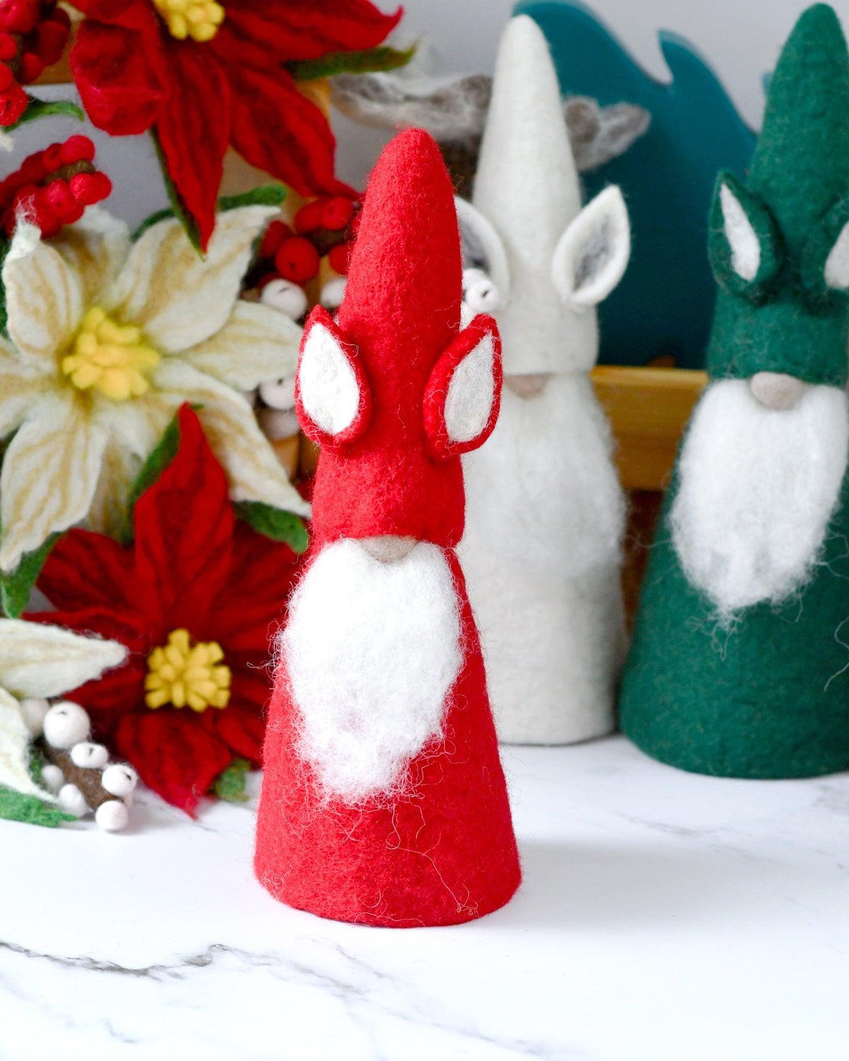 Felt Gnome Tree Topper (Red) – Tara Treasures