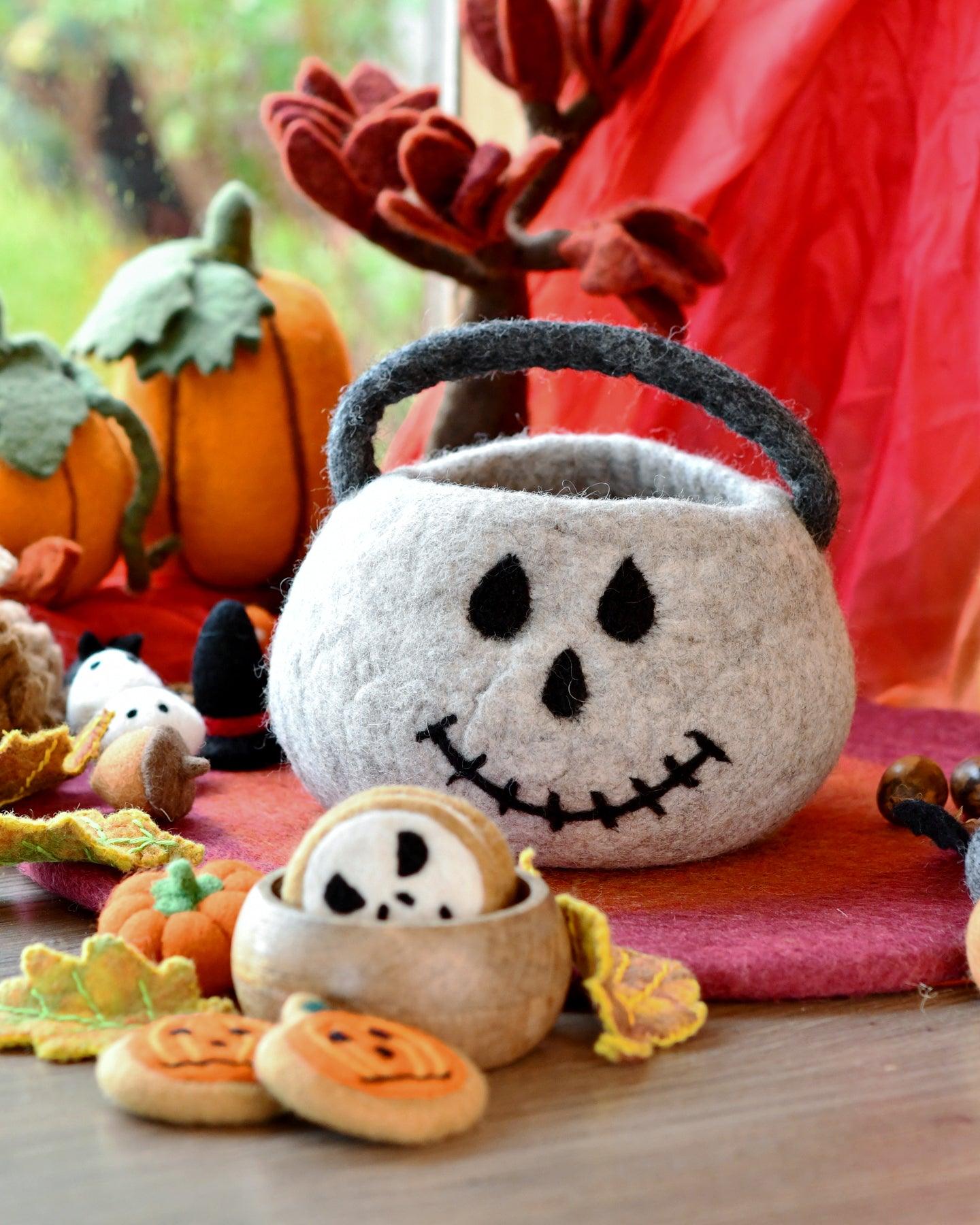 Felt Halloween Angry Skull Cookie - Tara Treasures