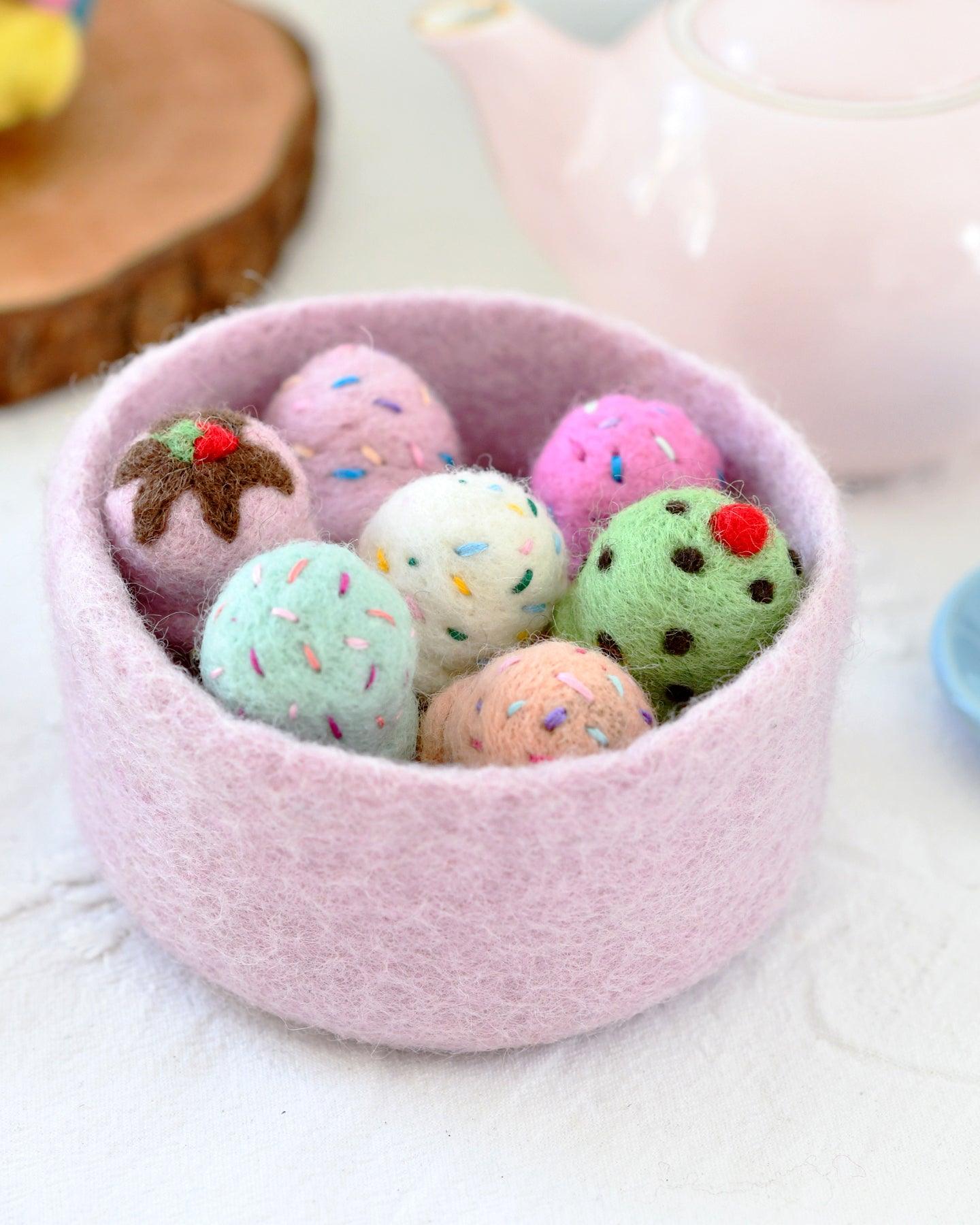 Felt Ice Creams - Raspberry with Sprinkles - Tara Treasures