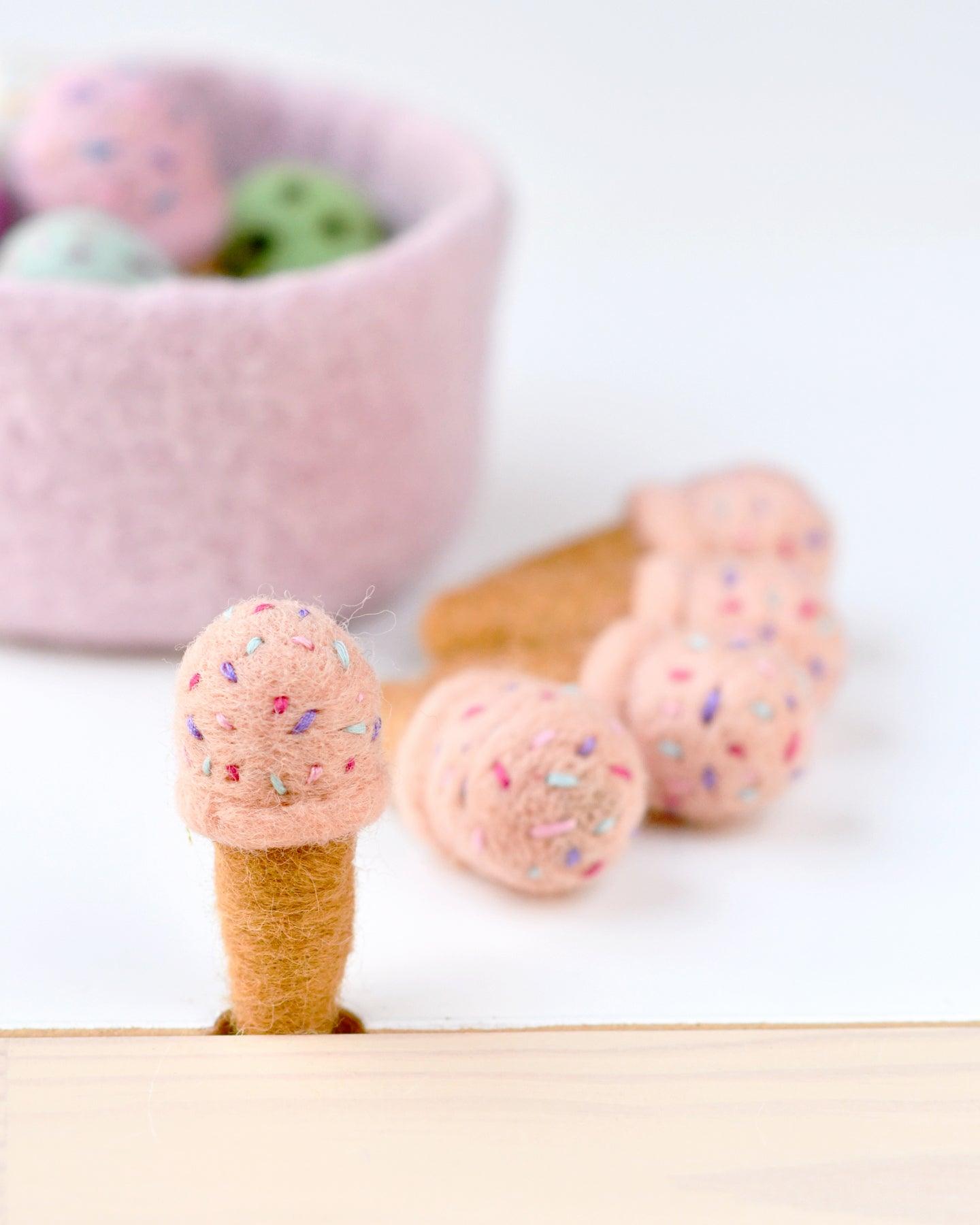 Felt Ice Cream Cones / Felt Ice Cream / Felt Play Food / Ice Cream