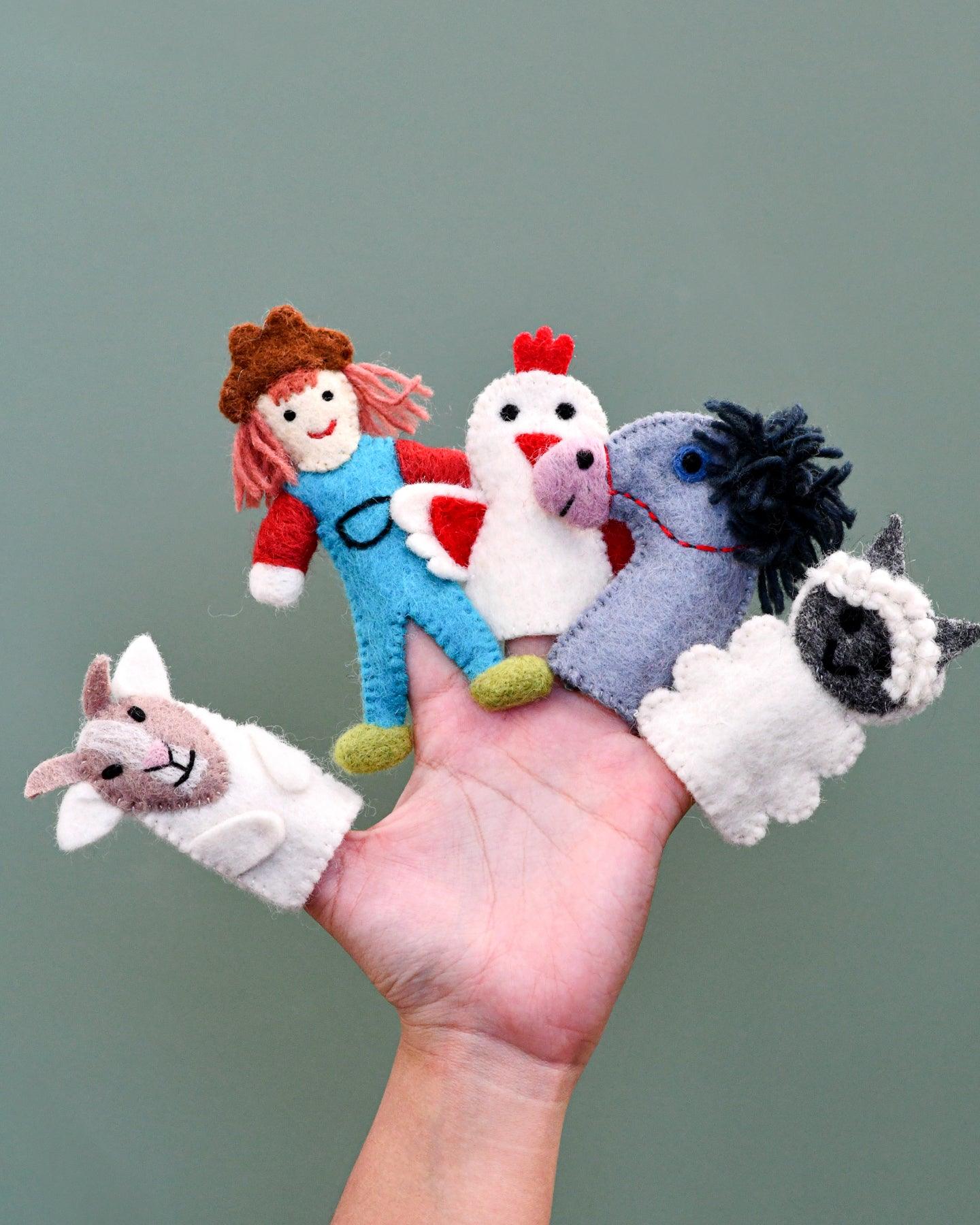 Old MacDonald Farm Animals B, Finger Puppet Set - Tara Treasures