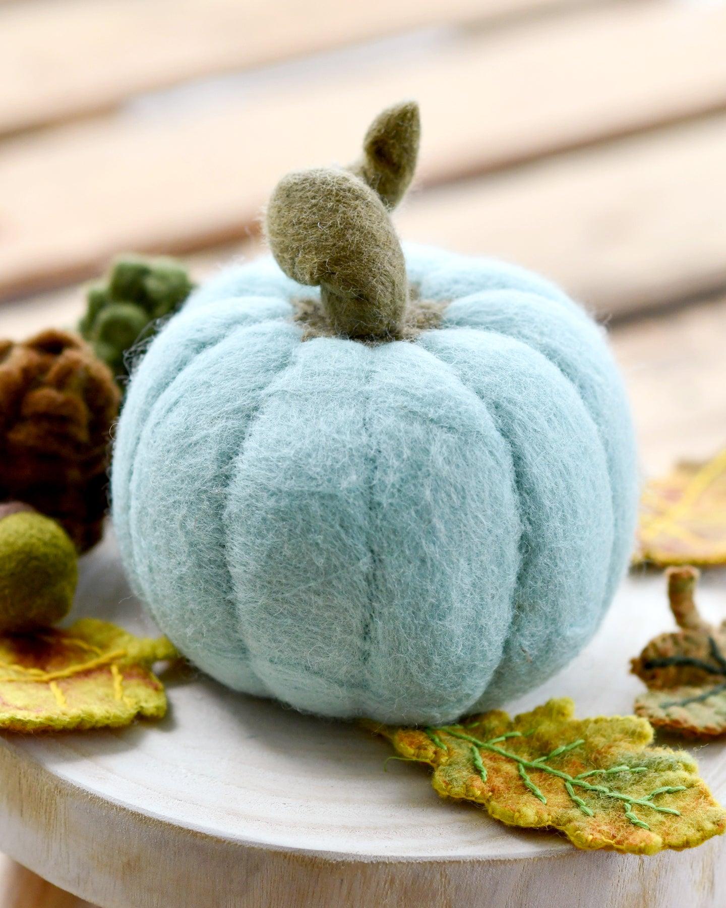 Felt Baby Blue Pumpkin - Tara Treasures