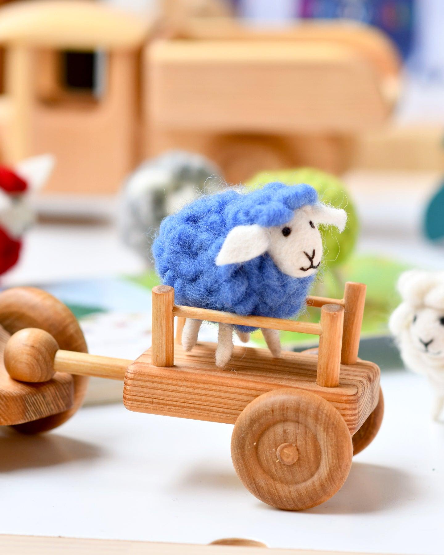 Felt Blue Sheep Toy - Tara Treasures