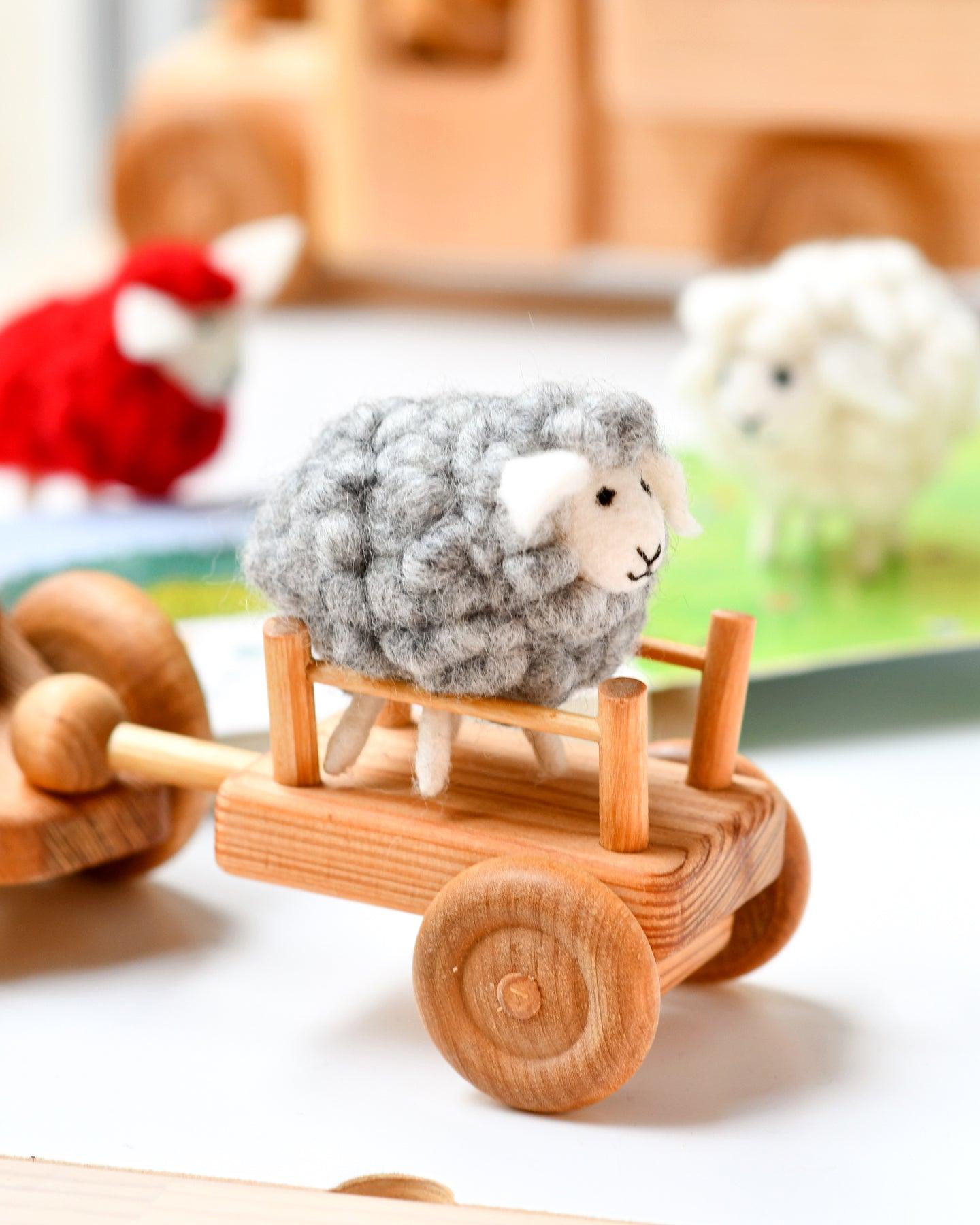 Felt Grey Sheep Toy - Tara Treasures