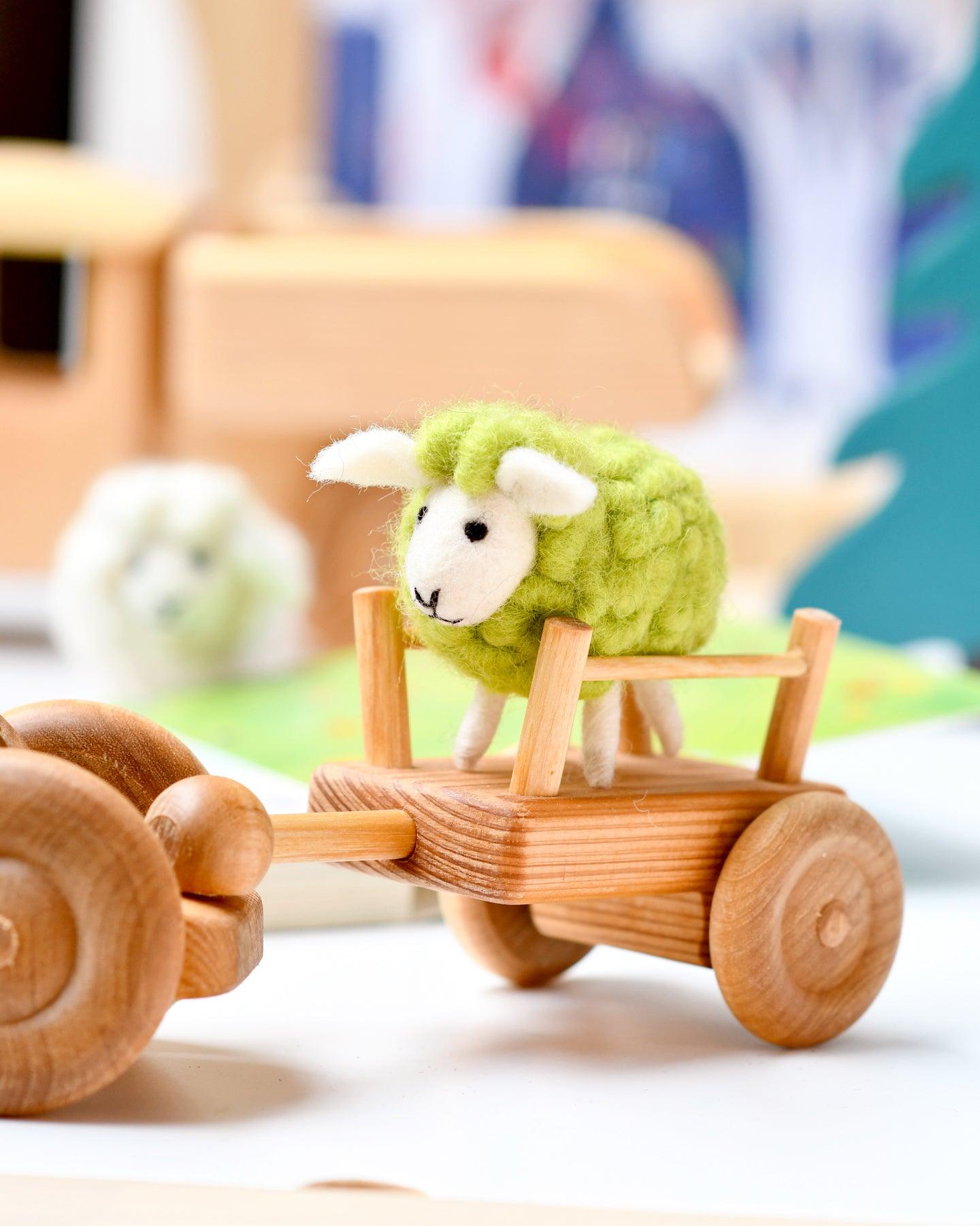 Felt Green Sheep Toy - Tara Treasures