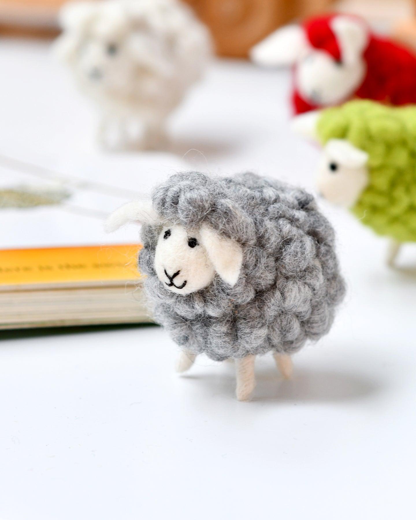 Felt Grey Sheep Toy - Tara Treasures