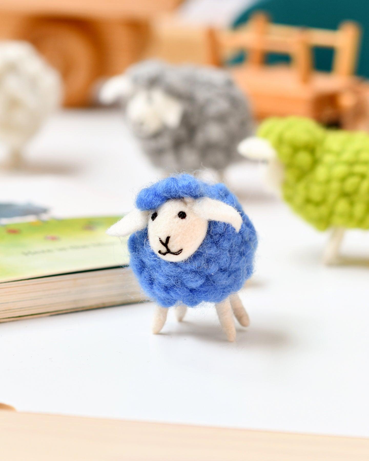 Felt Blue Sheep Toy - Tara Treasures