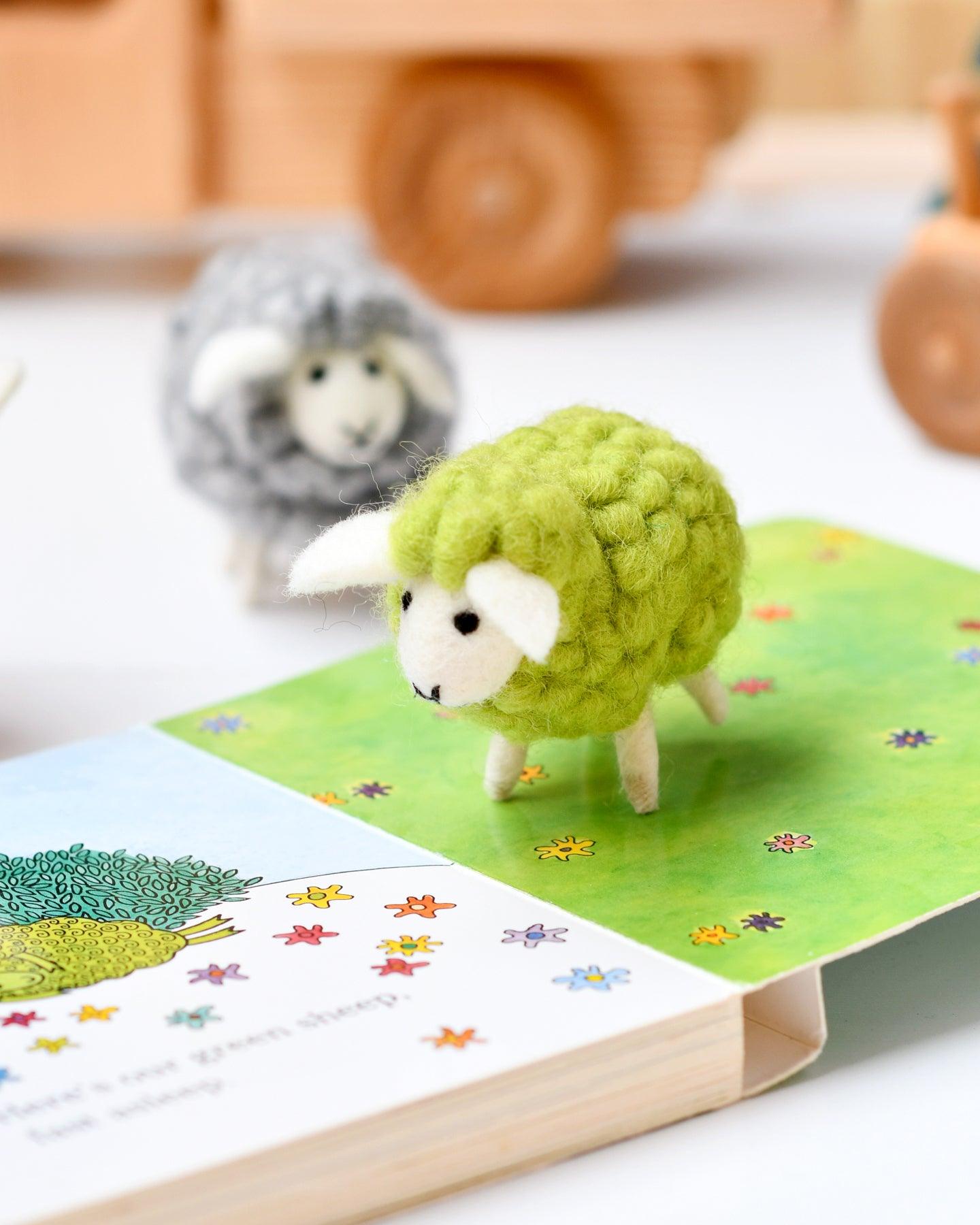 Felt Green Sheep Toy - Tara Treasures