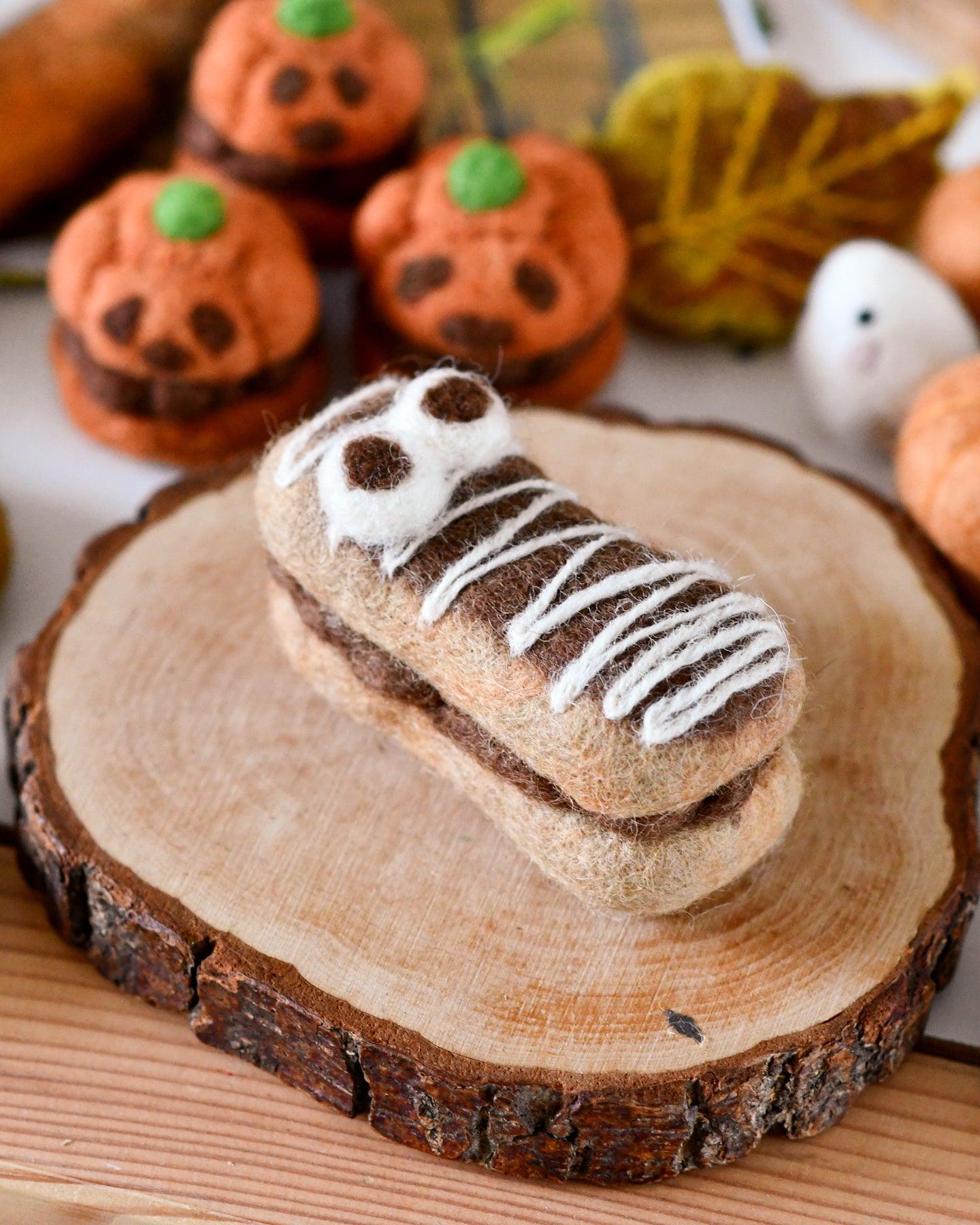 Felt Mummy Chocolate Eclair for Halloween - Tara Treasures