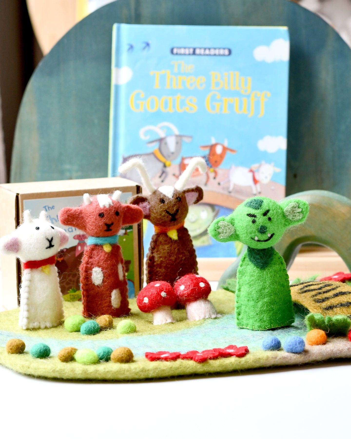 Three Billy Goats Gruff, Finger Puppet Set - Tara Treasures