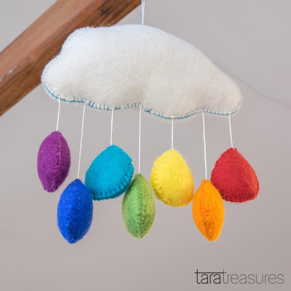 Cloud Nursery Mobile - Medium Rainbow - Tara Treasures