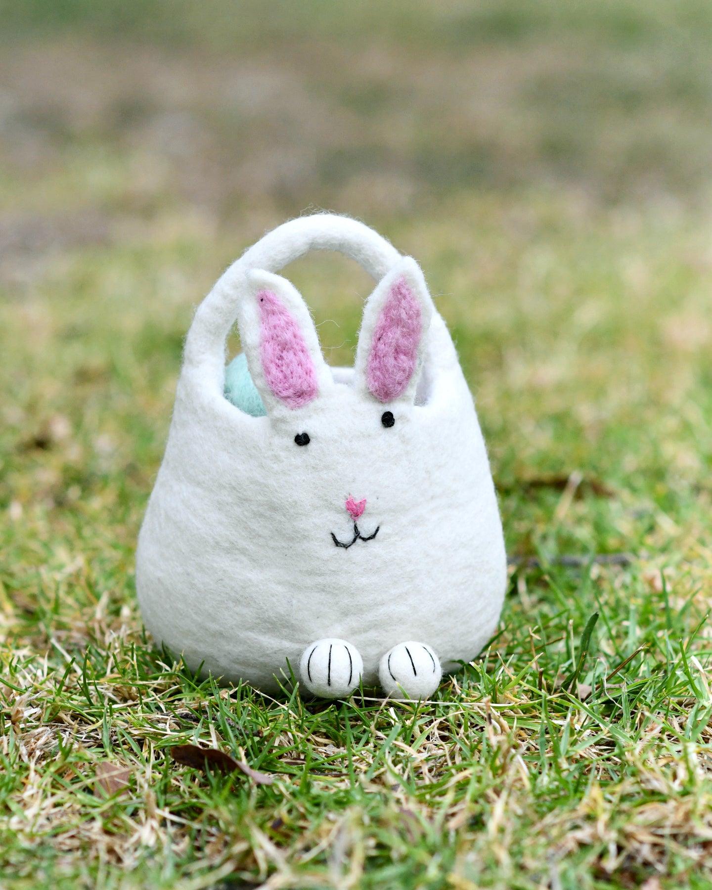 Felt Small Easter Bunny Bag for Egg Hunts - Tara Treasures