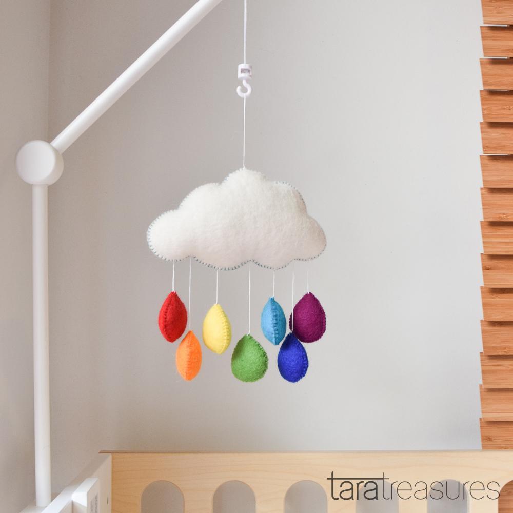 Cloud Nursery Mobile - Medium Rainbow - Tara Treasures