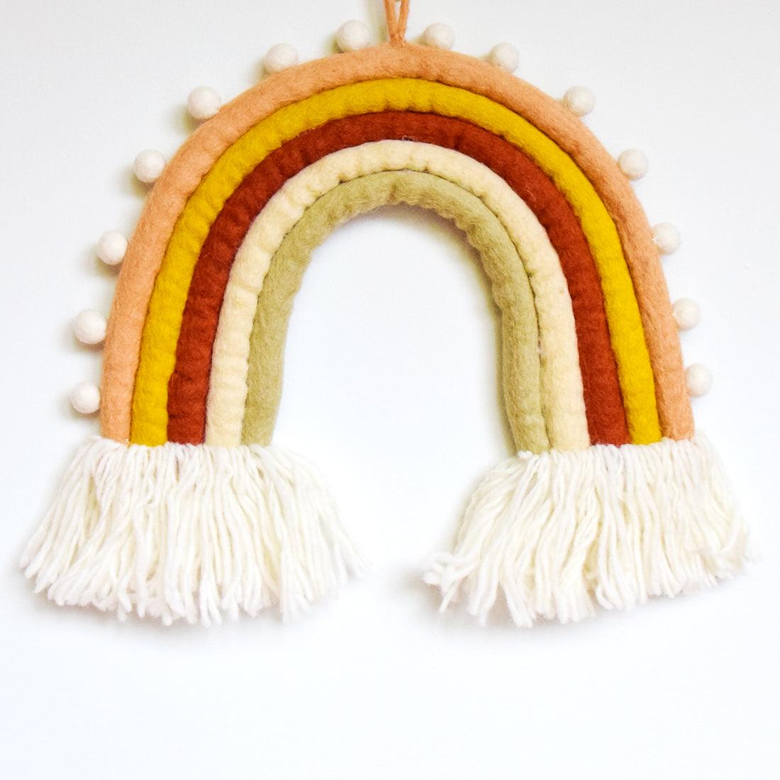 Rainbow Hanging with Pompoms - Desert - Tara Treasures
